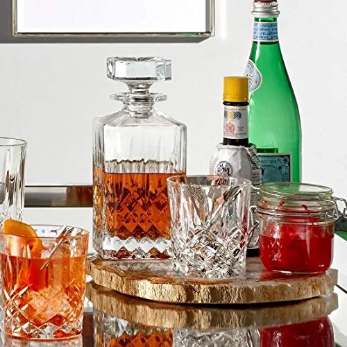 Marquis By Waterford Markham Square Decanter & Double Old Fashion Pair Decanter Set, 2 Count (Pack Of 1), Clear, 30 Fluid Ounces