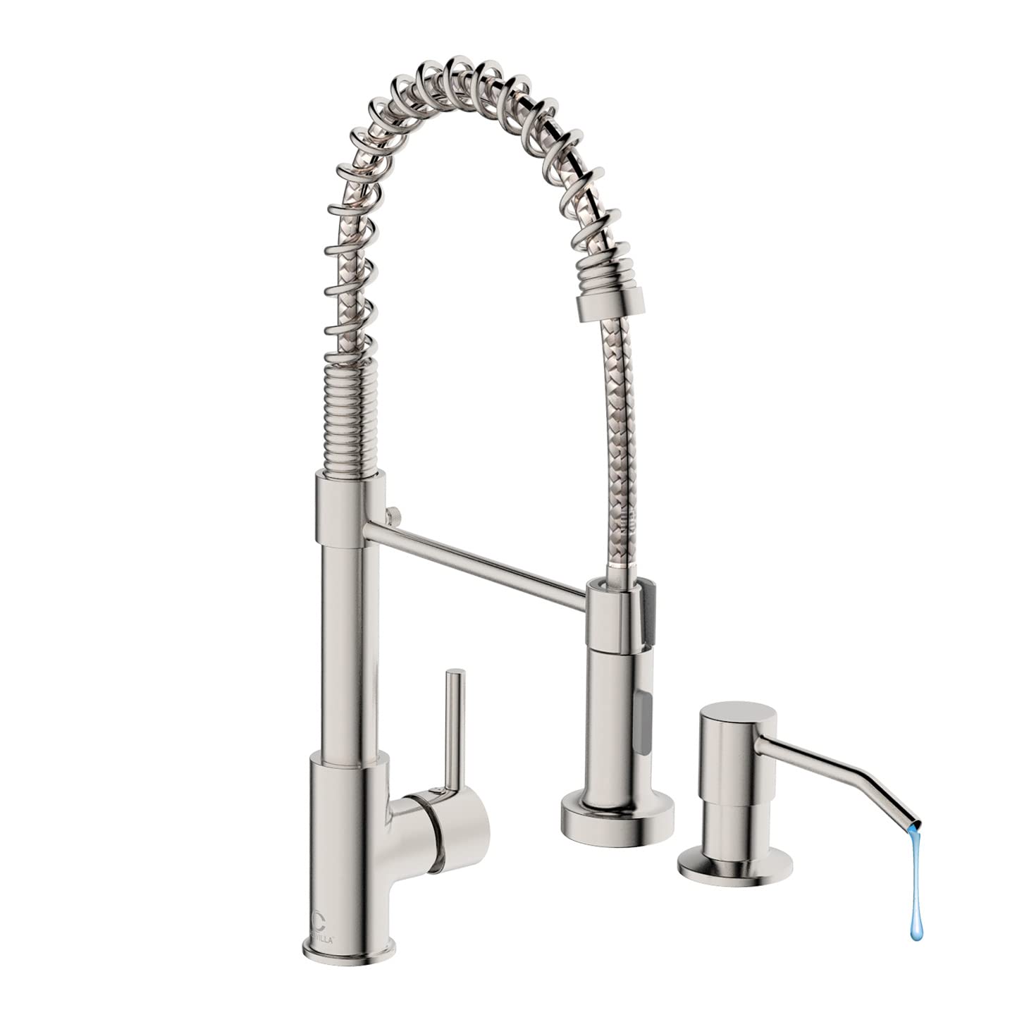 Casavilla Kitchen Faucet, Kitchen Faucet with Soap Dispenser, Faucet for Camper Farmhouse RV Kitchen Sink, Single Handle Stainle