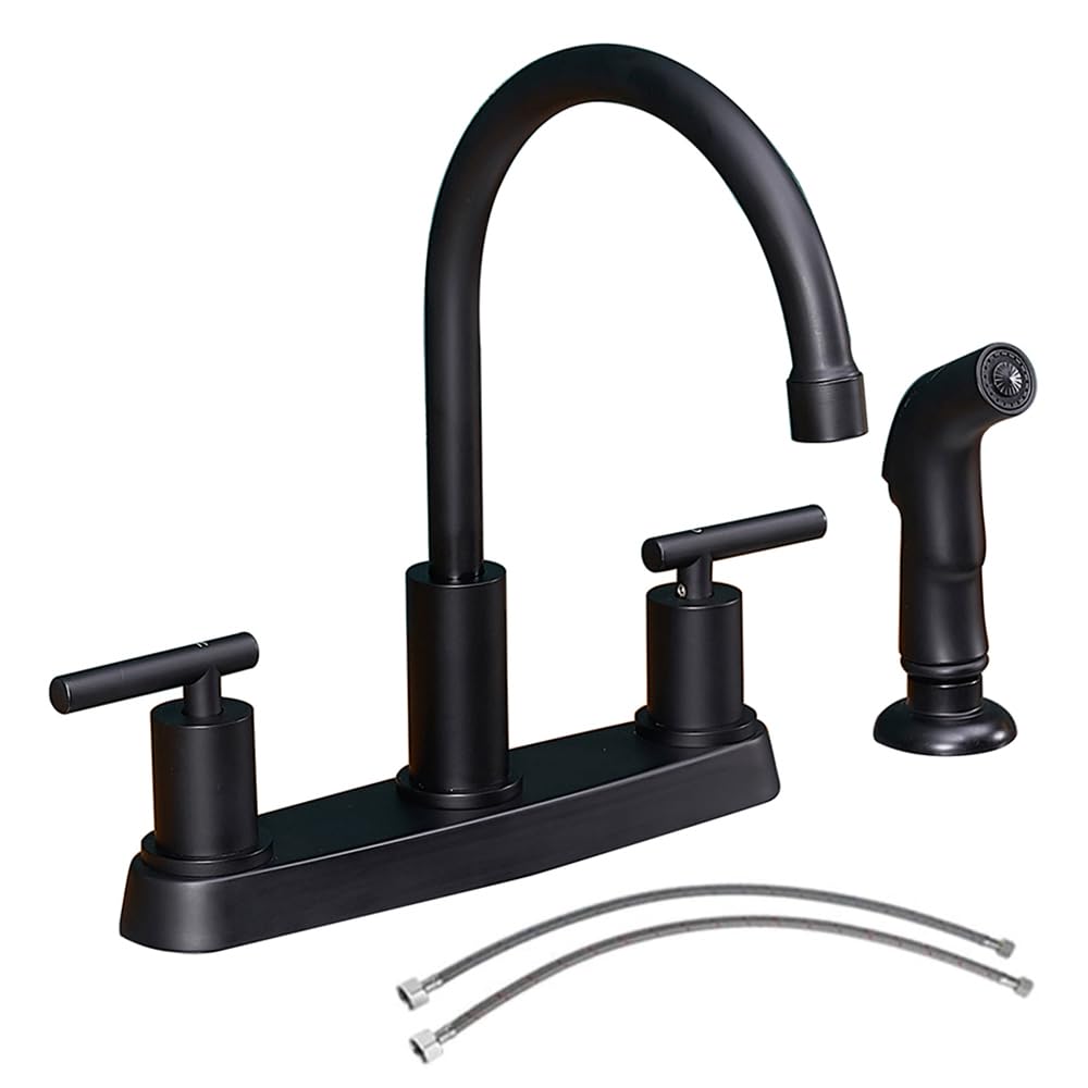 Black Kitchen Faucet, Matte Black Kitchen Faucet With Sprayer, 3 Hole Or 4 Hole Matte Black Faucet For Kitchen Sink, Touch Kitch