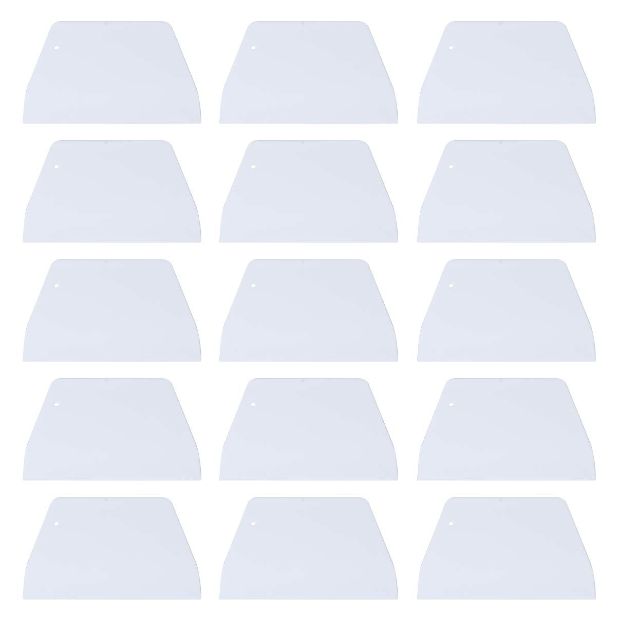 Supvox Dough Scraper Cake Plastic Cream Cut Scraper Pastry Tool Multi Purpose Flexible Kitchen Dough Scraper 20 Pcs (White)