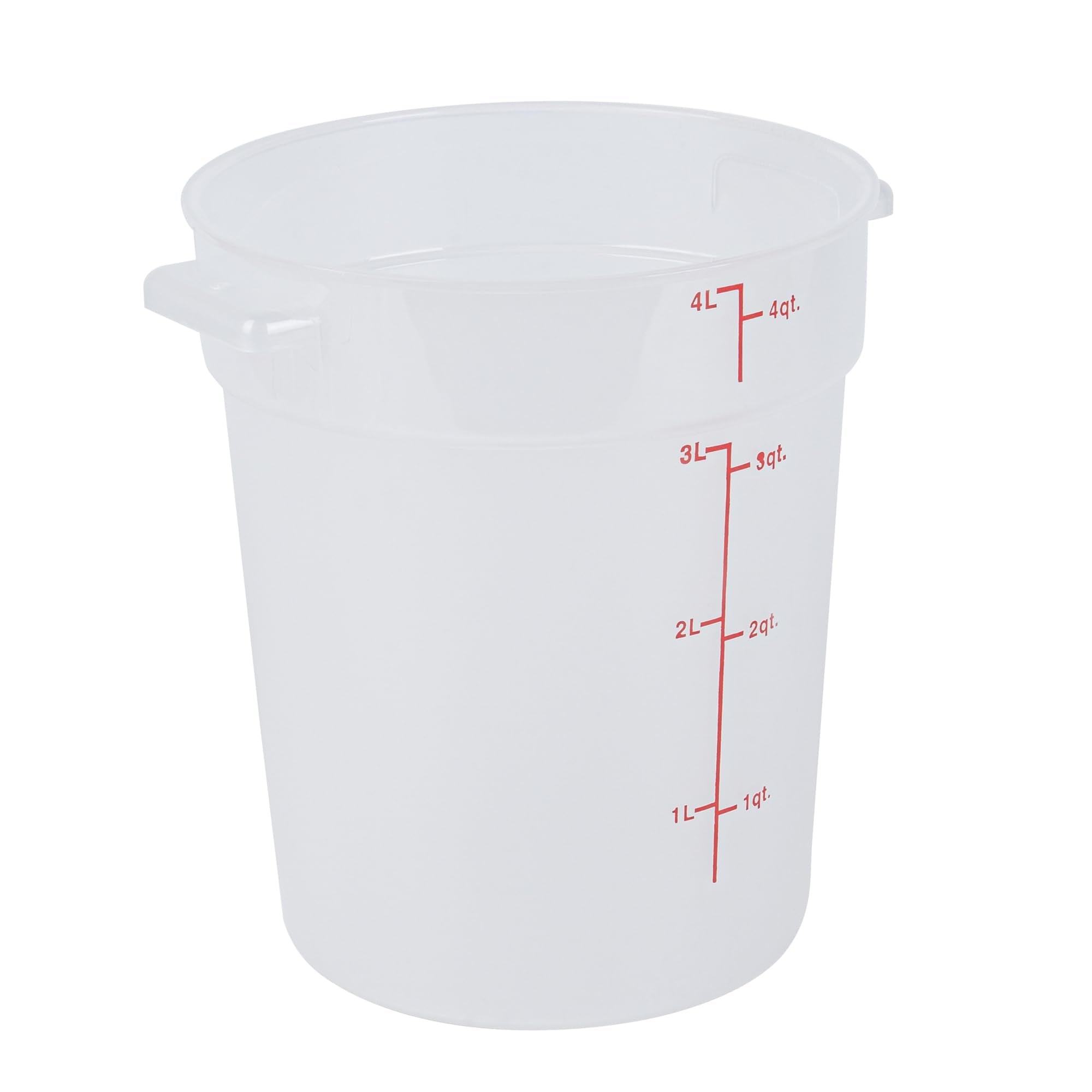 Restaurantware-Met Lux 4 Quart Food Storage Container, 1 Translucent Storage Container - Lids Sold Separately, Red Volume Marker