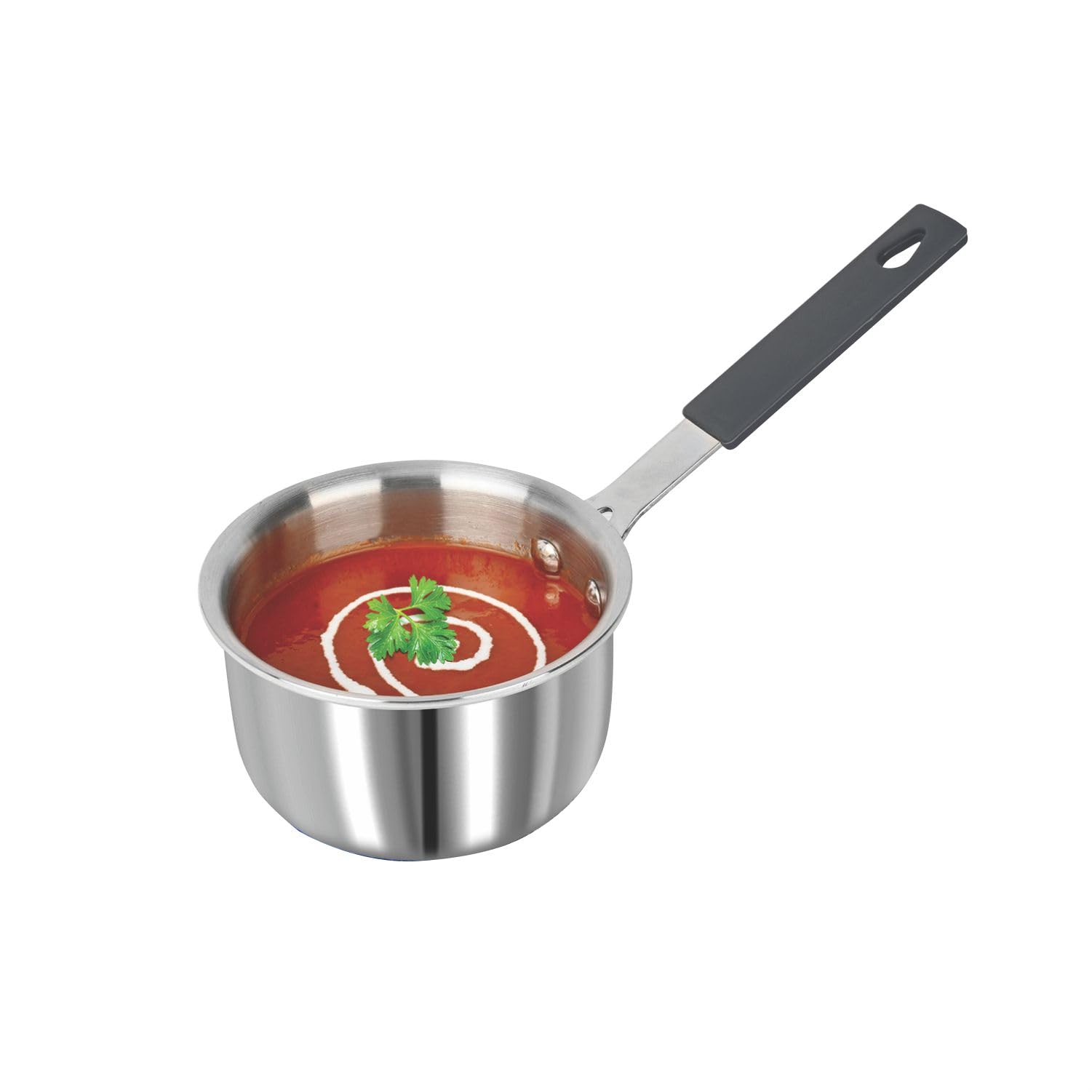Signoraware Artista TriPly Stainless Steel Mini Saucepan 10Cm | Microwave Safe | Save Energy & Time | Easy To Clean | Heating M
