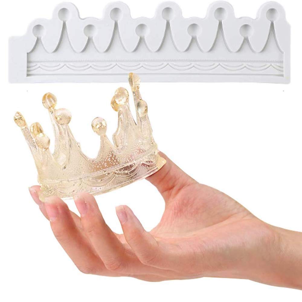 3D Circle Crown Fondant Mold Crown Silicone Sugarcraft Mold Fondant Mold Cake Topper Decorating Tools Gumpaste Polymer Clay Mold