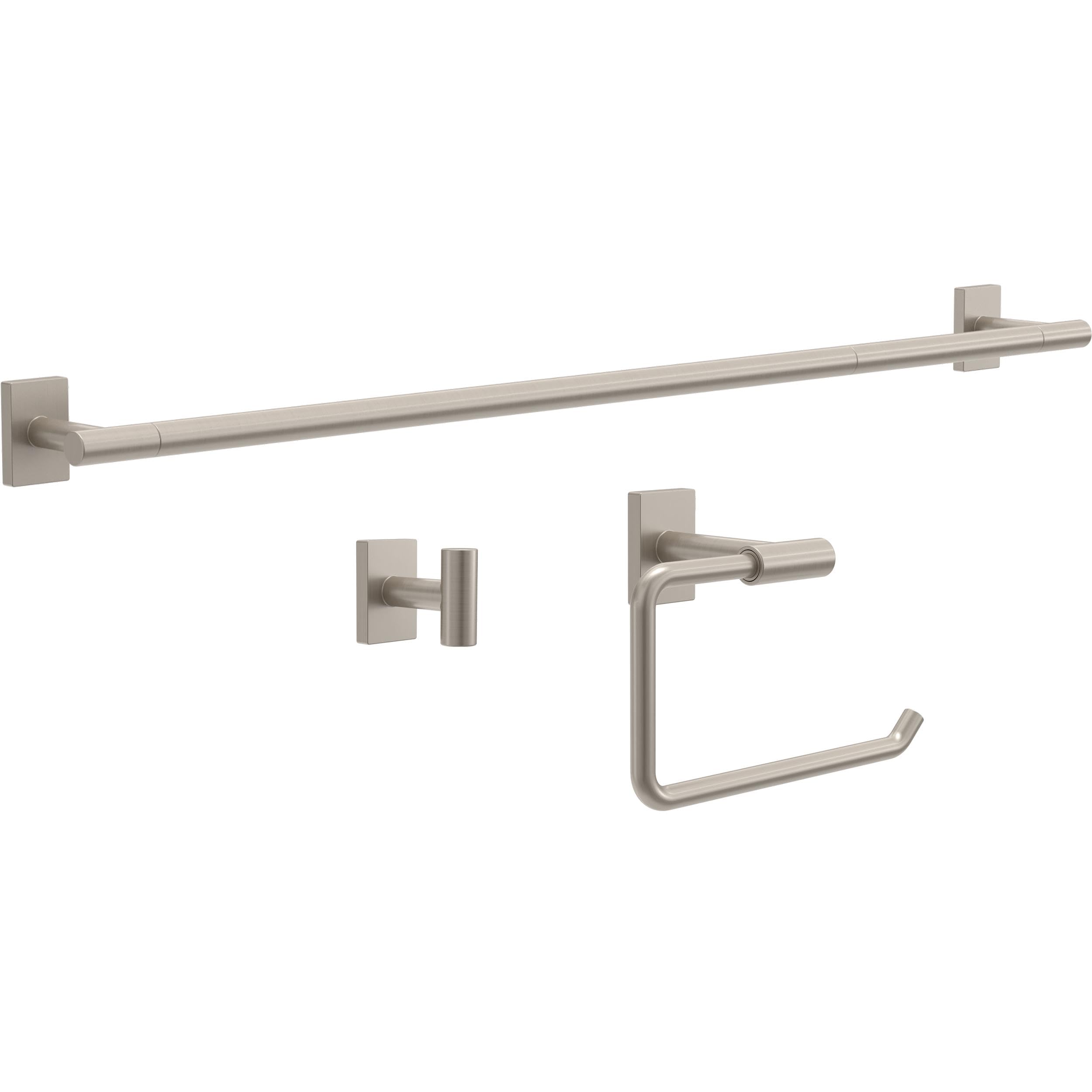 Franklin Brass Hartwell (1-Pack) Toilet Paper Holder, Euro Single Post Tissue Roll Wall Mount Tp Storage, Satin Nickel Bathroom