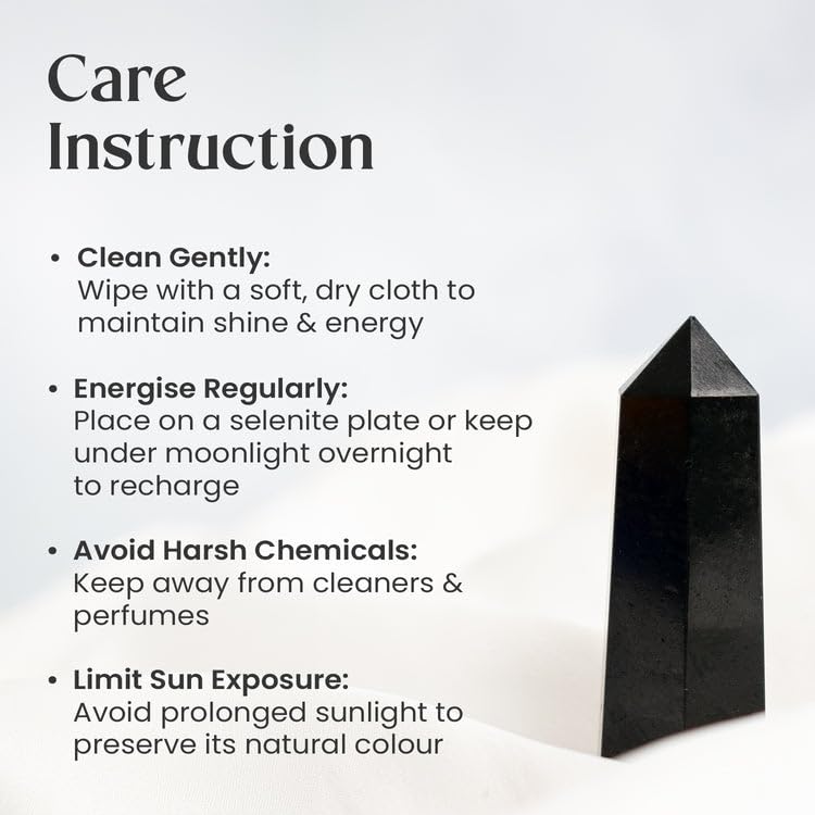 Astrotalk Black Tourmaline Crystal Tower | Natural Black Tourmaline Stone for Healing & Stress Relief | Vastu Items for Home Decor | Office Table Decoration Items | Gift for Man & Woman