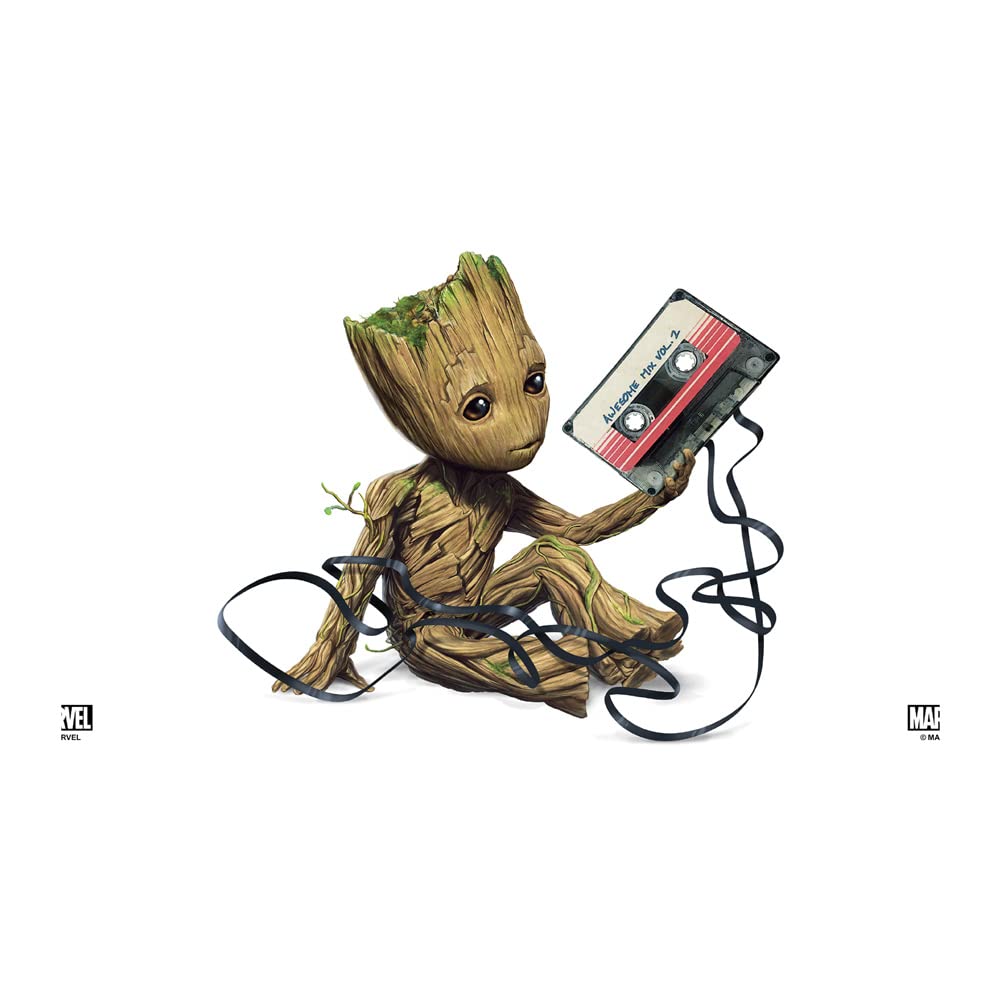 Marvel Groot Tape 17 Oz Stainless Steel Water Bottle, 17 Ounce, Multicolored