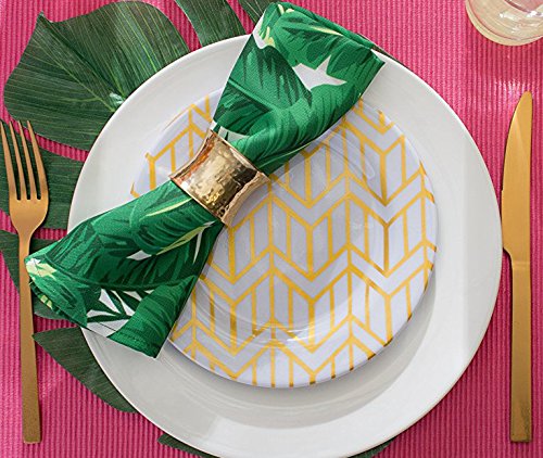 Skavij Napkin Rings Set Of 12 For Halloween, Thanksgiving, Christmas, Dinner Parties, Family Gatherings Hammered Metal Napkin Ho