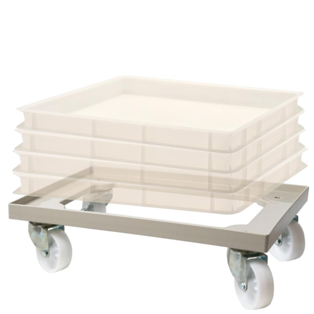 L'Oro Del Sud Dough Box Dolly/Cart, Fits 23.6 X 15.74 (600Mm X 400Mm) Proofing Trays, Food Grade Pizza Bakery Tray Cart, Great F