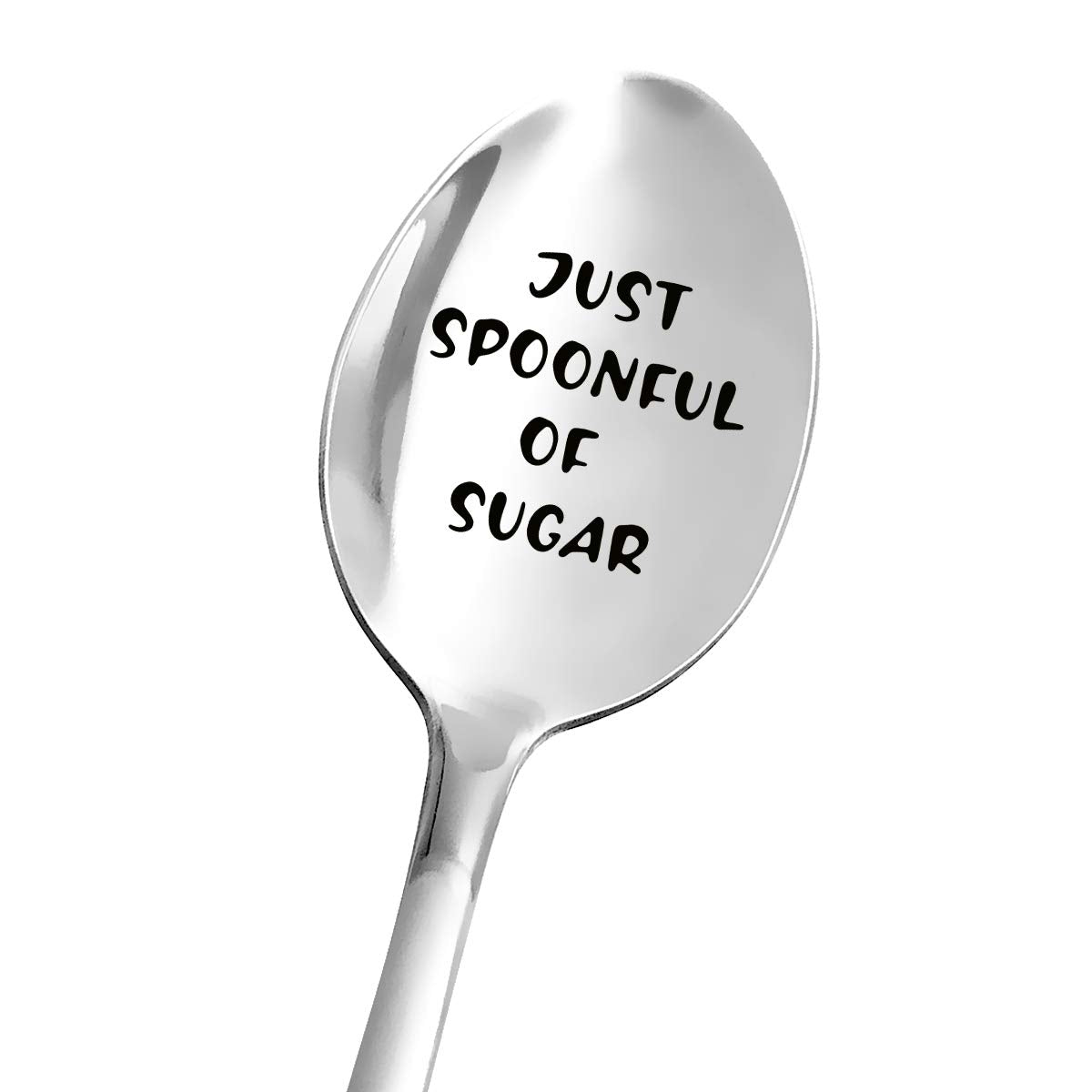 Aakihi Funny Just Spoonful Of Sugar Spoon Engraved Stainless Steel For Women Men - Coffee Tea Lover Gift For Dad Papa Mom Nana D