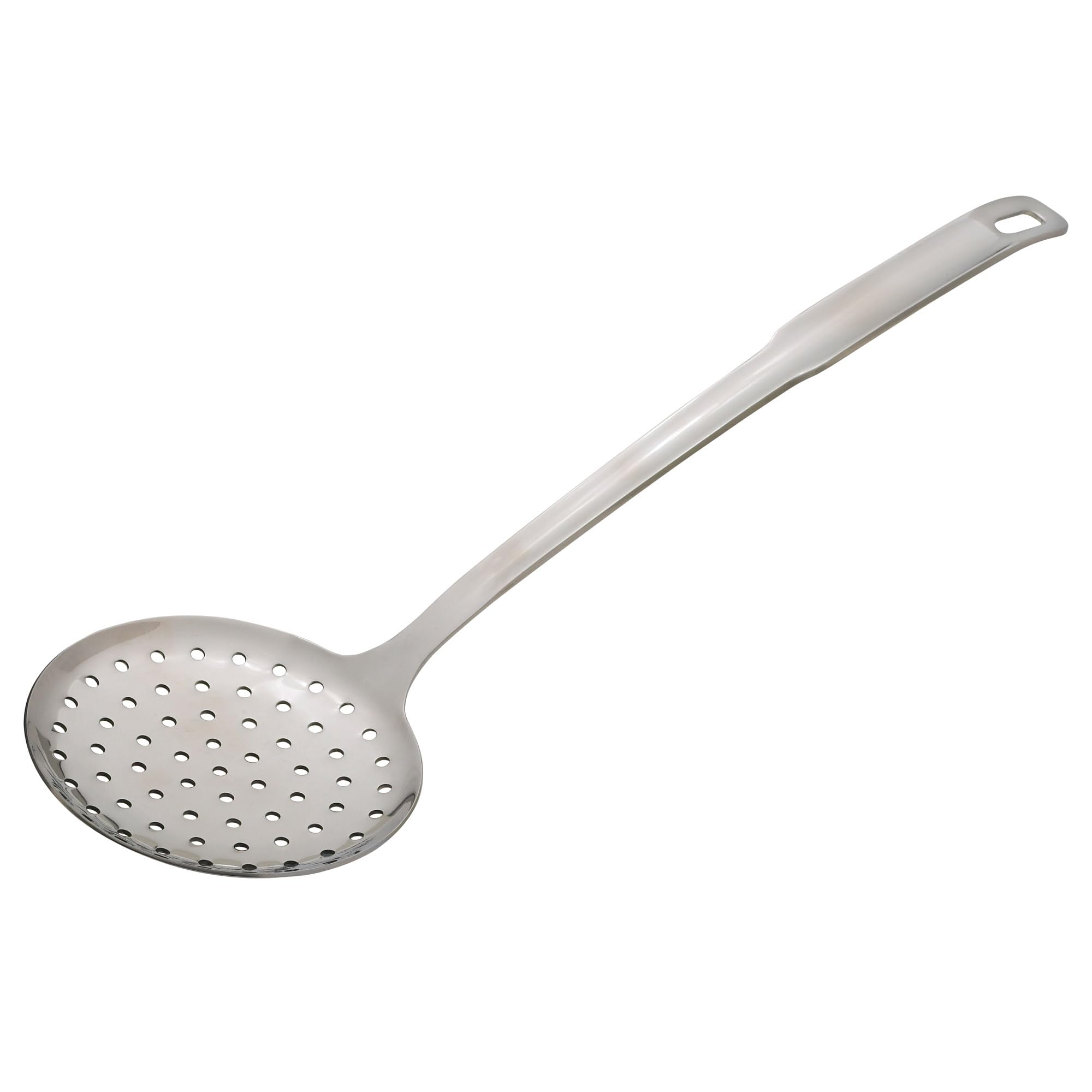 Hic Kitchen Essential Perforated Spoon Style Skimmer With Long Handle, 18/8 Stainless Steel, 12.5-Inch