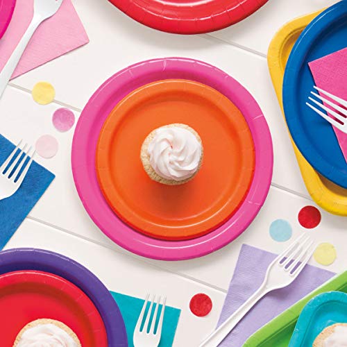 Pumpkin Orange Solid Round Paper Dessert Plates (17Cm) 20 Count - Vibrant Paper Plates For Parties And Events, Perfect For Appet