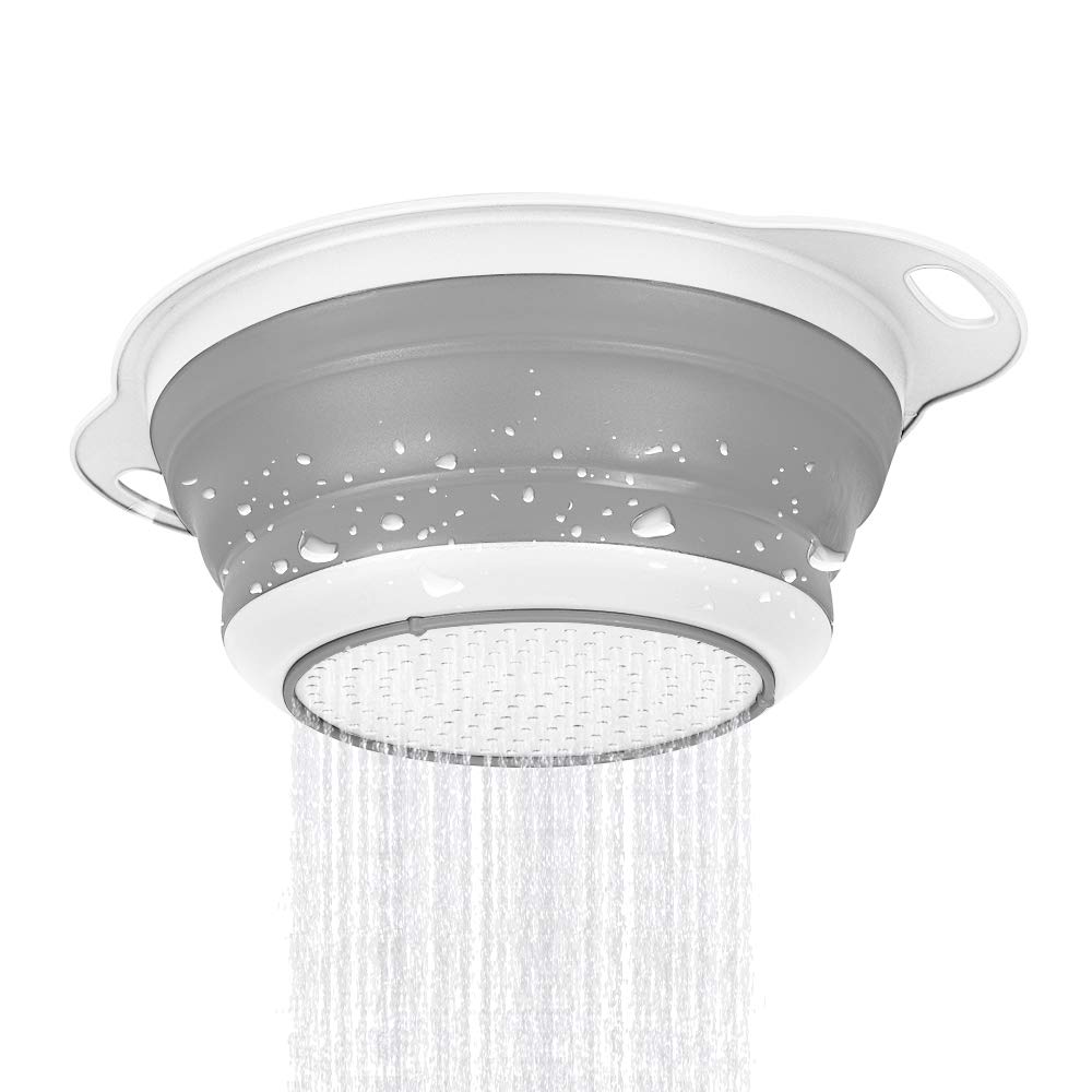 Qimh Collapsible Colander And Strainer Set Of 3-2 Pc 4 Quart(1 Gal) And 1 Pc 2 Quart(0.5 Gal) - Bpa Free & Dishwasher-Safe Silic