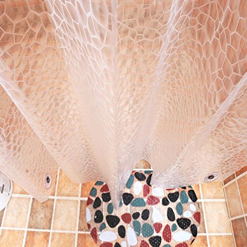 AooHome 36x72 Inch Shower Curtain Liner  EVA 3D Water Cube Shower Curtain with Bottom Magnets  Waterproof  Heavy Duty  Semi Transparent