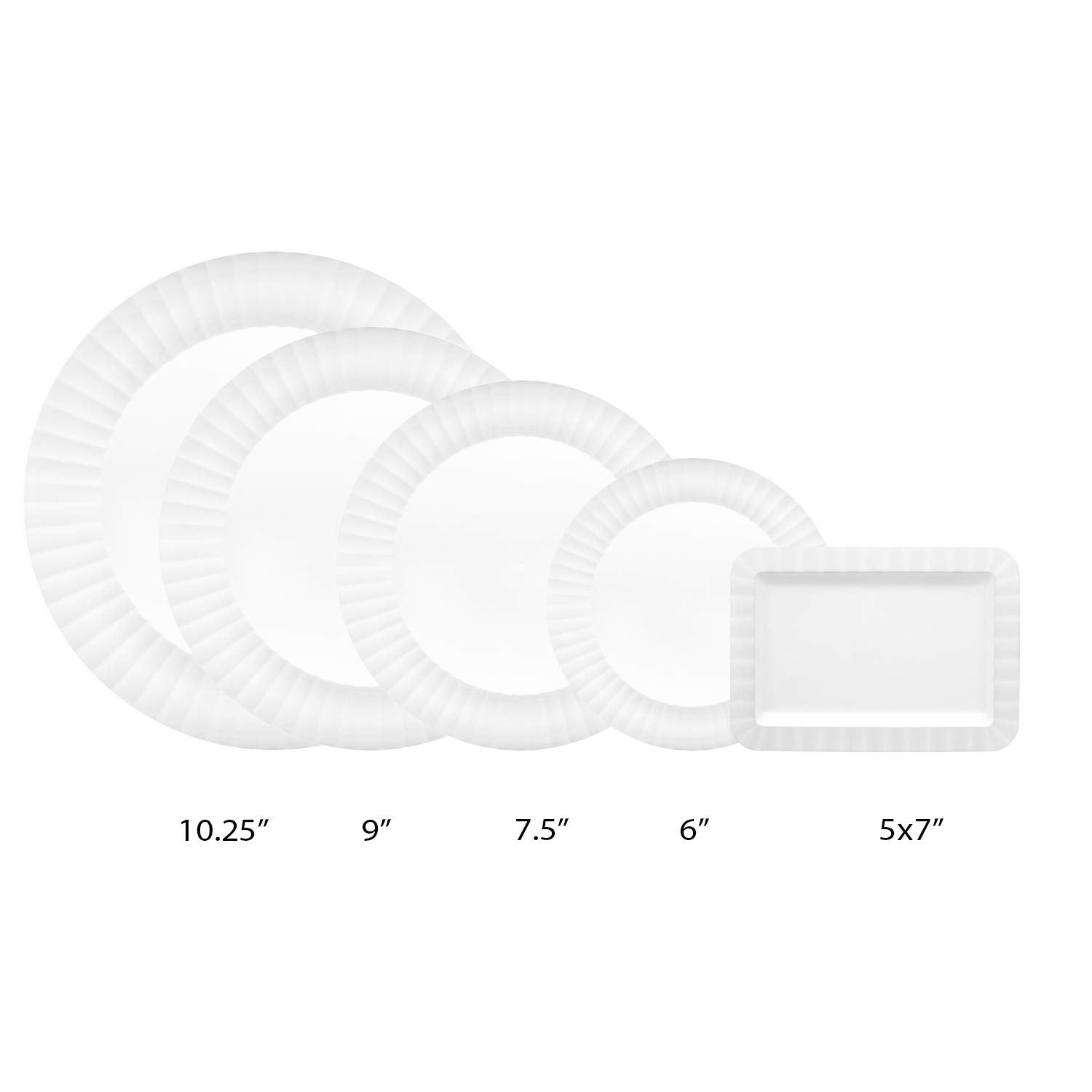 Party Essentials Deluxe Quality Hard Plastic Dinnerware Party Plates, White, 6'' 70-Count