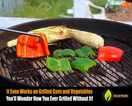 Cave Tools Food Flipper And Meat Hook For Grilling, Flipping, And Turning Vegetables And Meats Bbq Grill And Smoker Accessories,