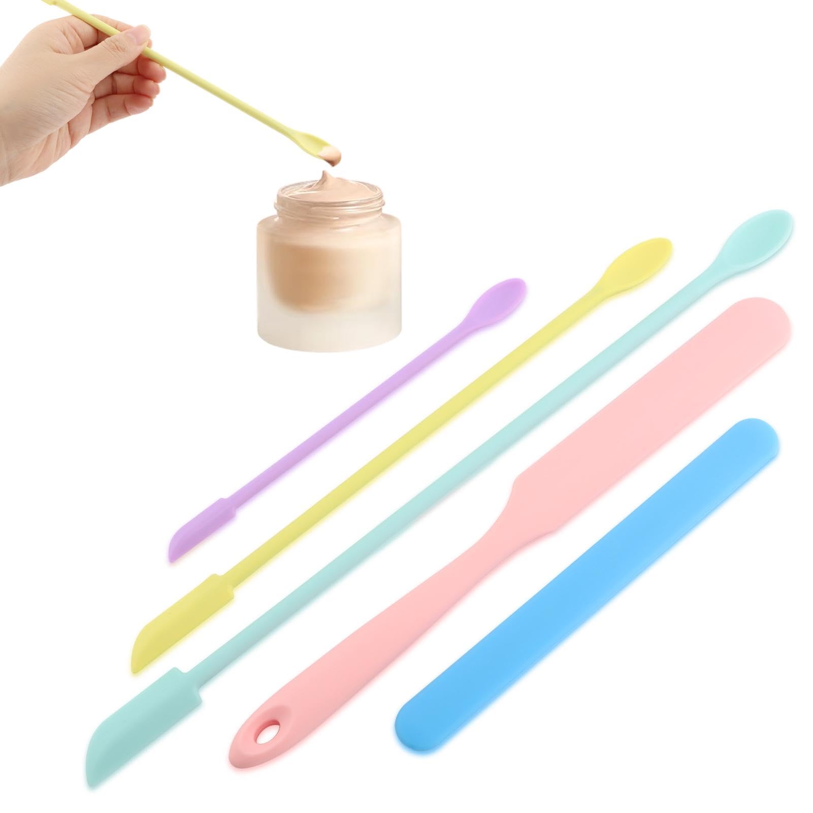 5Pcs Silicone Makeup Spatula,Mini Spatula,for Cosmetics Lotion Makeup Food