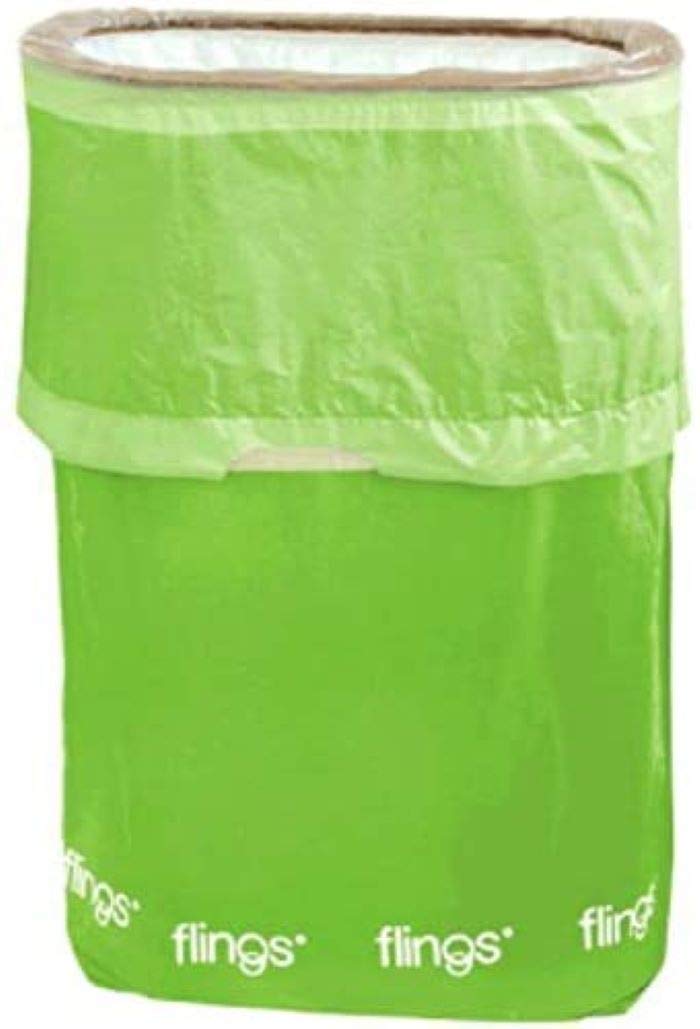 Flings Kiwi Trash & Recycling Bins - 13-Gallon (1 Pc.) - Perfect For Parties, Events & Home - Convenient Solution