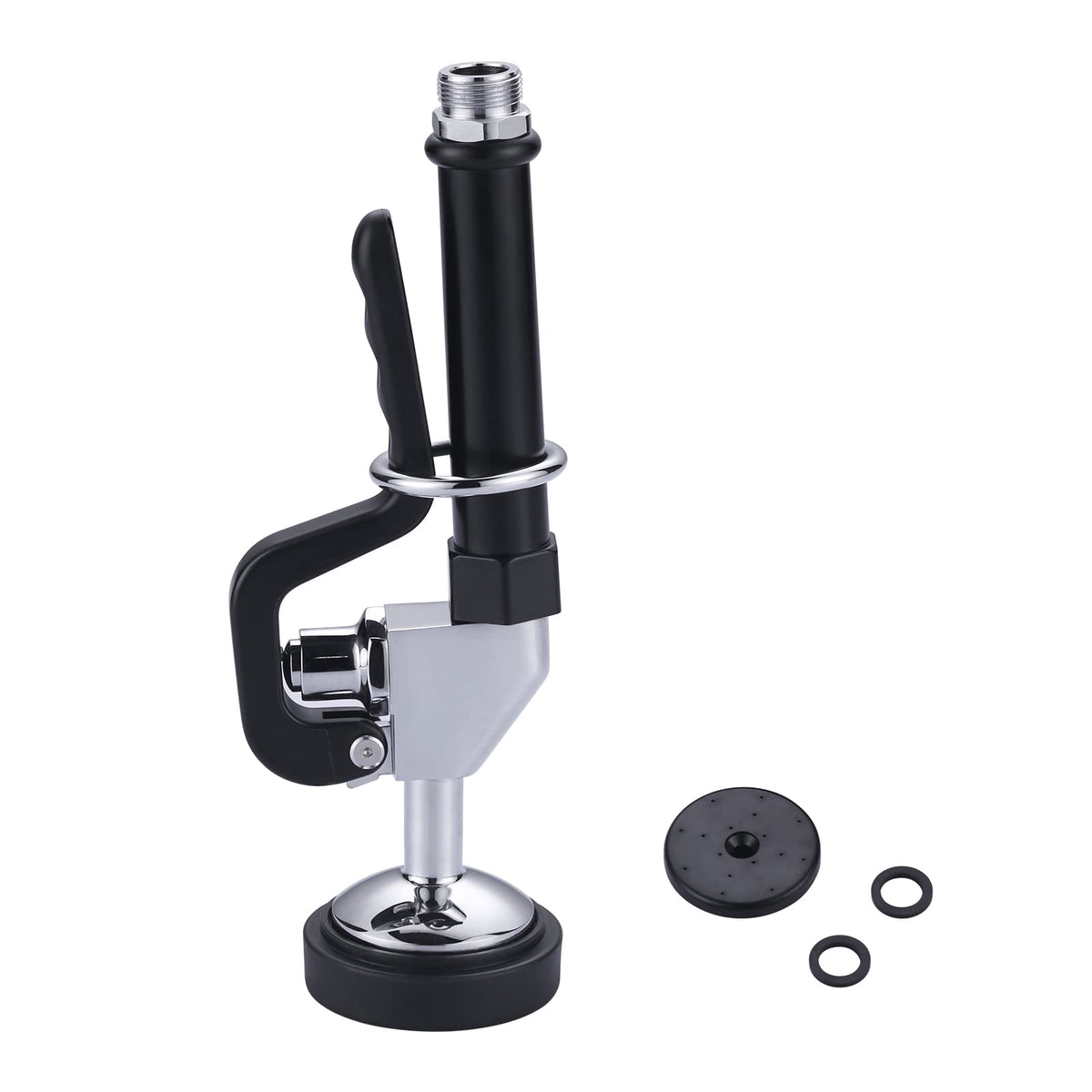 Pre Rinse Sprayer With Black 7/8''-20Unef Handle Grip Assembly, 1.42 Gpm High Pressure Pull Down Spray Head, Handheld Dish Spray