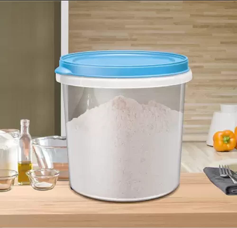 Milton Storex 20 Litres Airtight Transparent Containers, Set Of 220 L Plastic Utility Container (Pack Of 2, White, Blue)