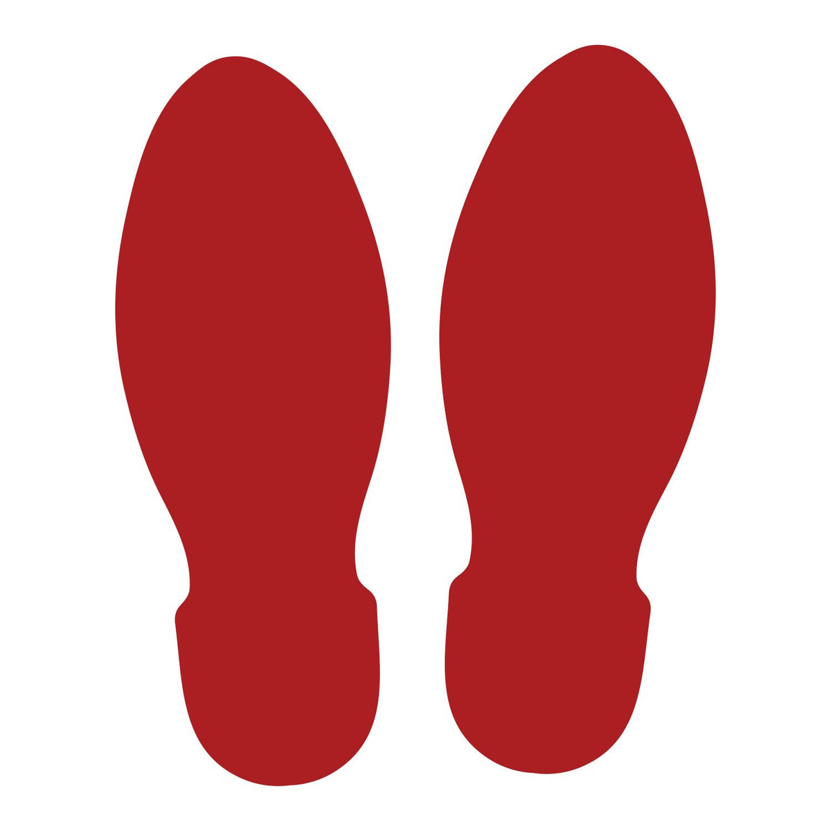 Litemark 9 Inch Bright Red Unifoot Footprint Stickers Safe For Floors And Walls - 6 Pairs - Straight Feet Design