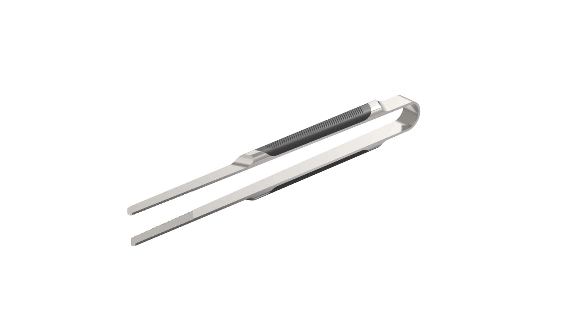 Everdure By Heston Blumenthal Premium Medium Grilling Tweezers: Brushed Stainless Steel, Soft Grip Handle And Lightweight, Perfe