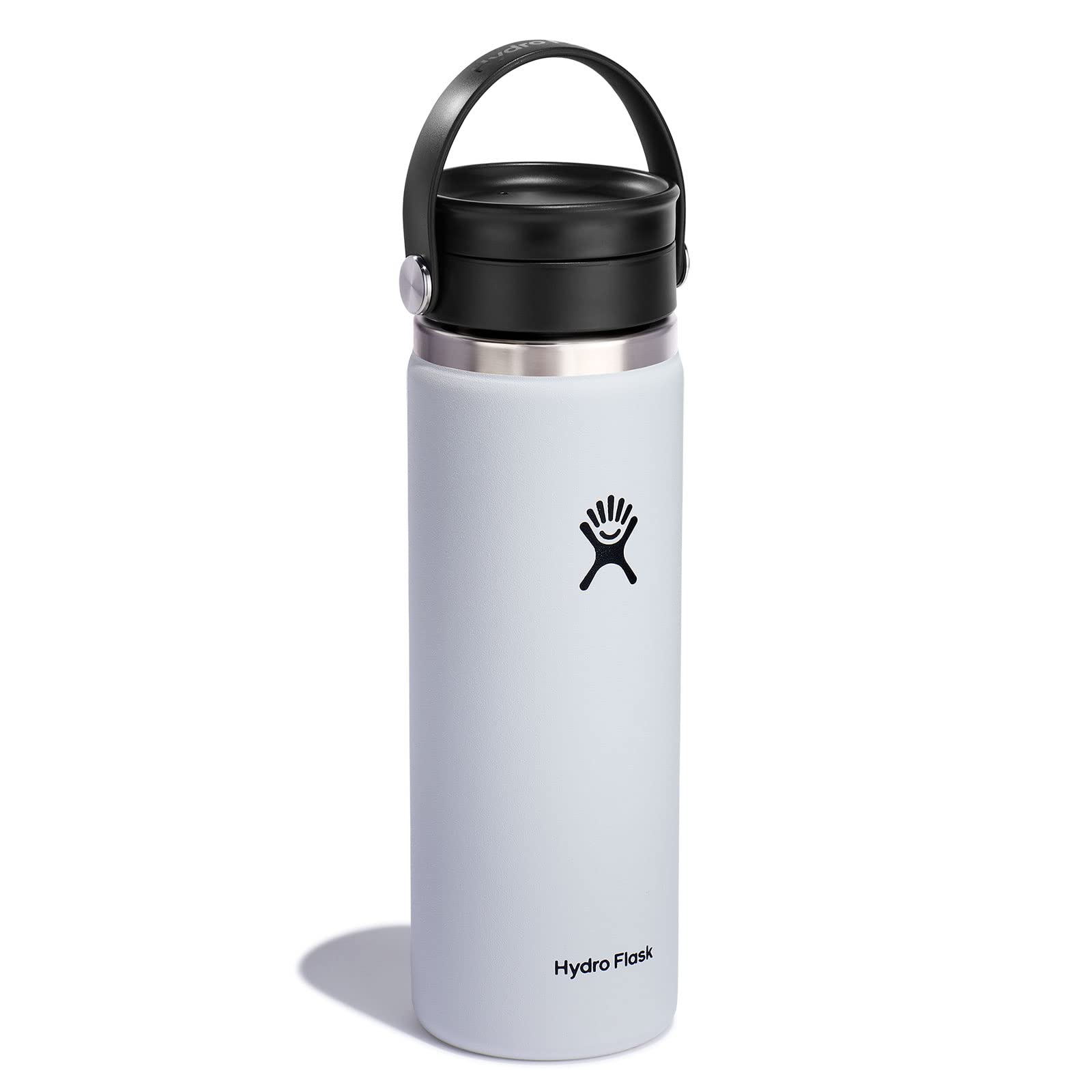 Hydro Flask Wide Mouth Bottle With Flex Sip Lid - Insulated Water Bottle Travel Cup Coffee Mug White 20 Oz