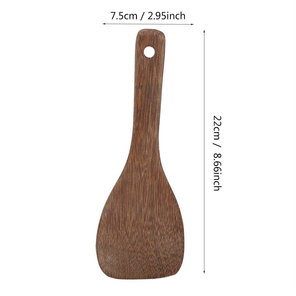 Fdit Kitchen Cooking Tool Shovel Wooden Spatula Fried Rice Turner Utensils Cooking Roasting(Semicircular)