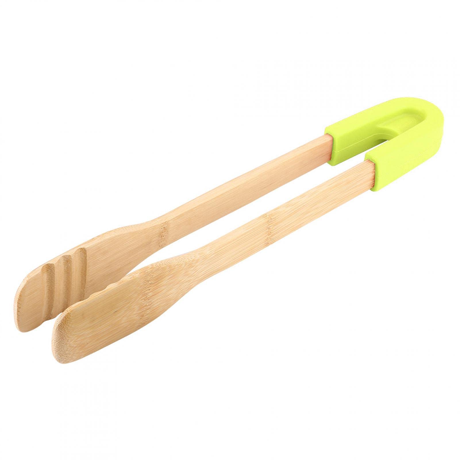 Omabeta Reusable Kitchen Tongs,Barbecue Tongs, Bbq Clip Heat Resistant Wooden With Anti-Slip Silicone Handle Cooking Bbq Serving