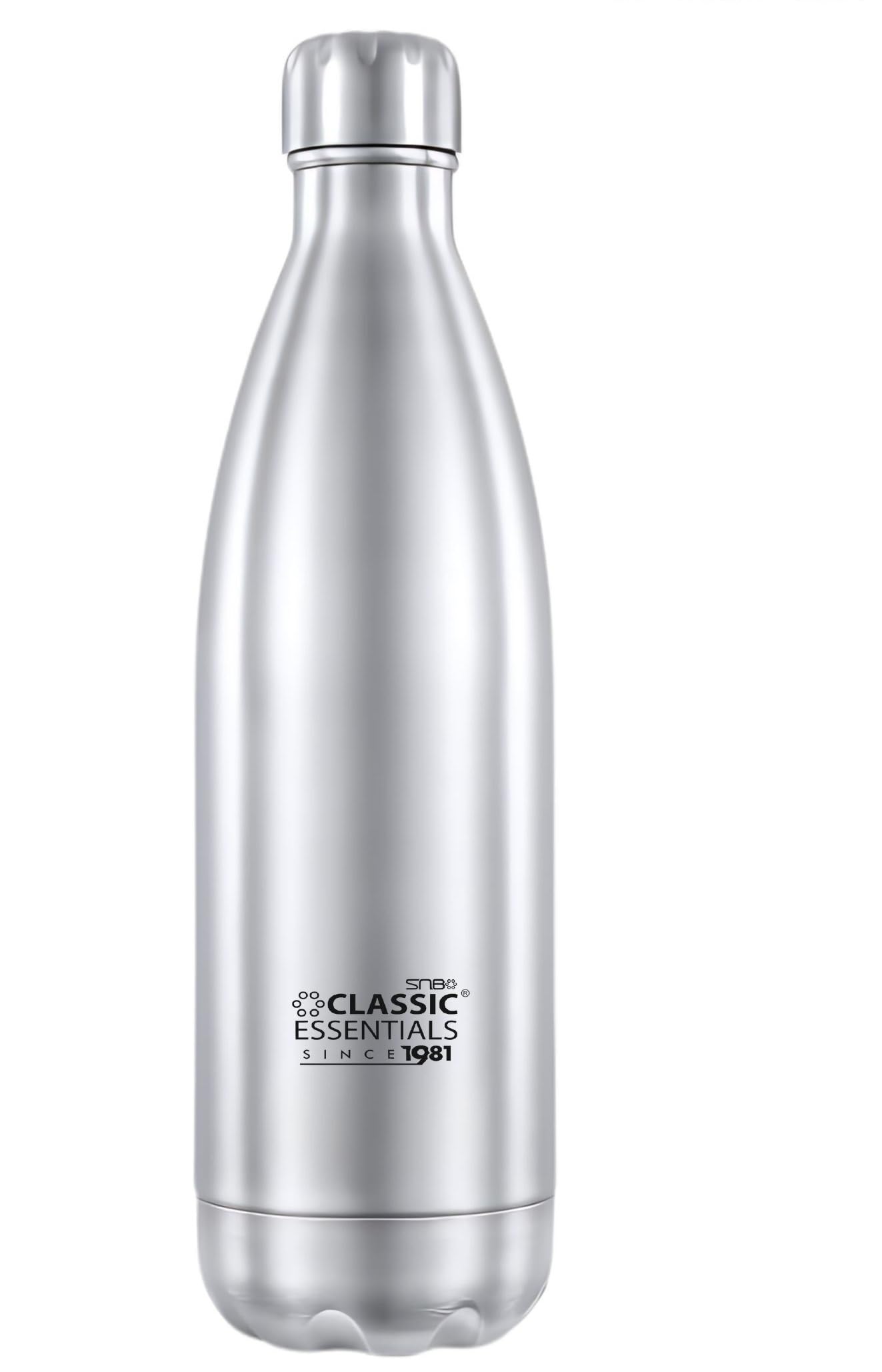 Classic Essentials Insulated Double Wall Vacuum Stainless Steel Water Bottle Keep Hot And Cold,100% Leakproof Lid,Sweat Proof Wa