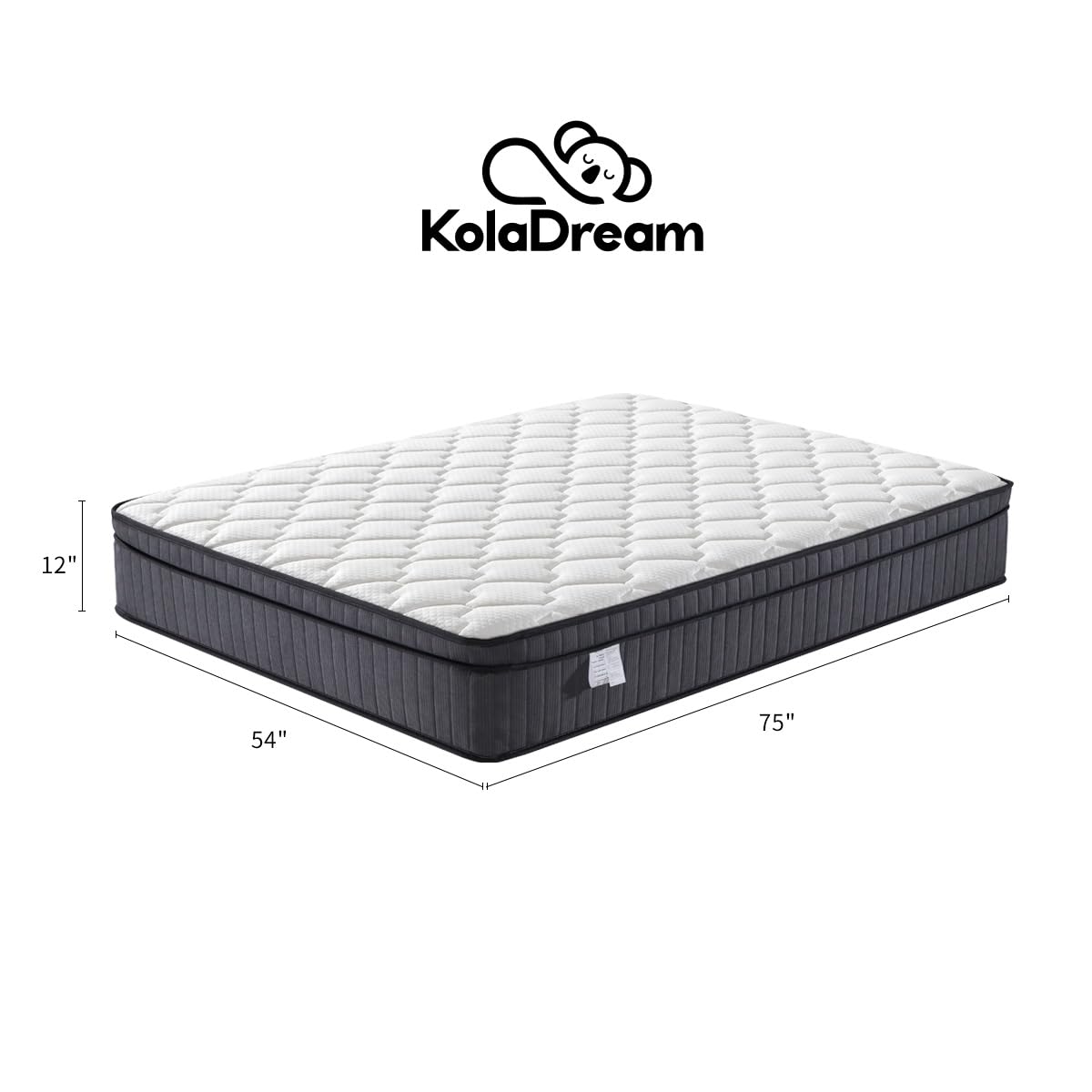 Koladream 12 Inch Full Size Mattress, Memory Foam And Pocket Spring Hybrid Mattress With Plush Feel Zero Pressure Mattresses In