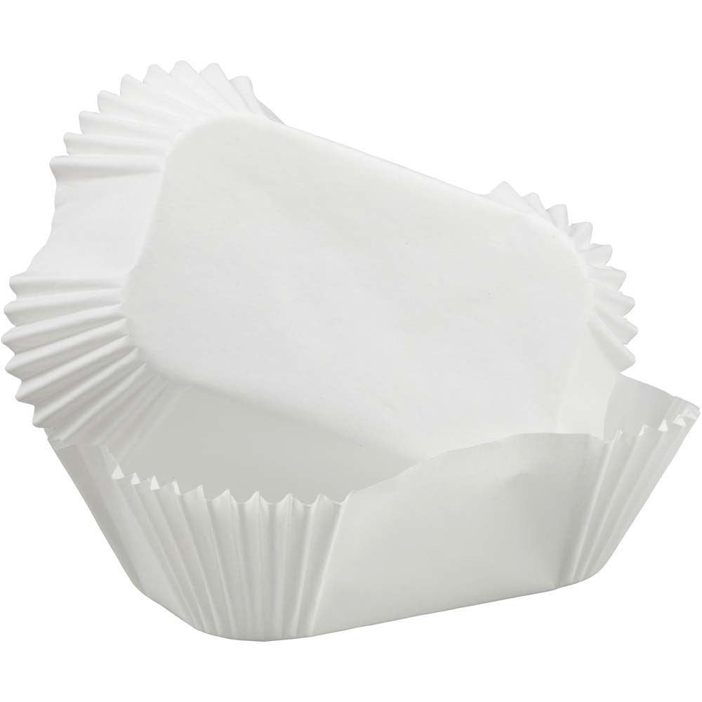 Petite Loaf Cups-White 50/Pkg 1.25''X3.25''
