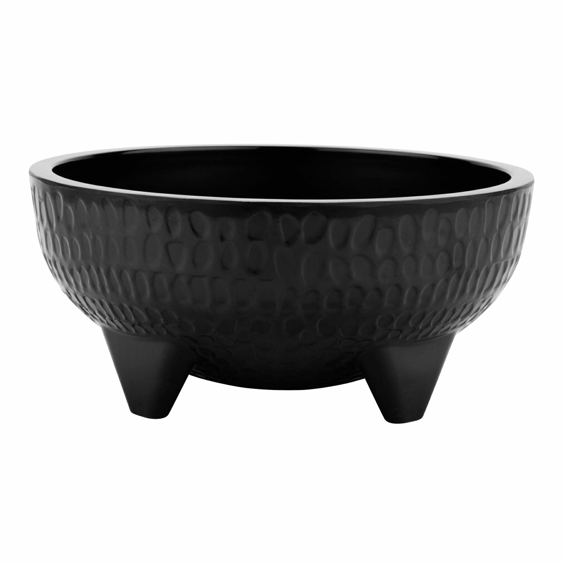 G.E.T. Moj-801-Bk-Ec 4 Oz. 4'' Black Break Resistant Round Molcajete Bowl (Pack Of 12)
