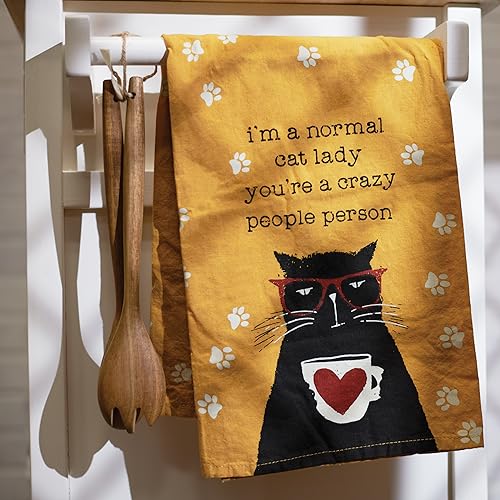 Primitives By Kathy Cotton Dish Towel Set - Cat Design, Kitchen/Bathroom Decor, Tea Towels, 28''X28''