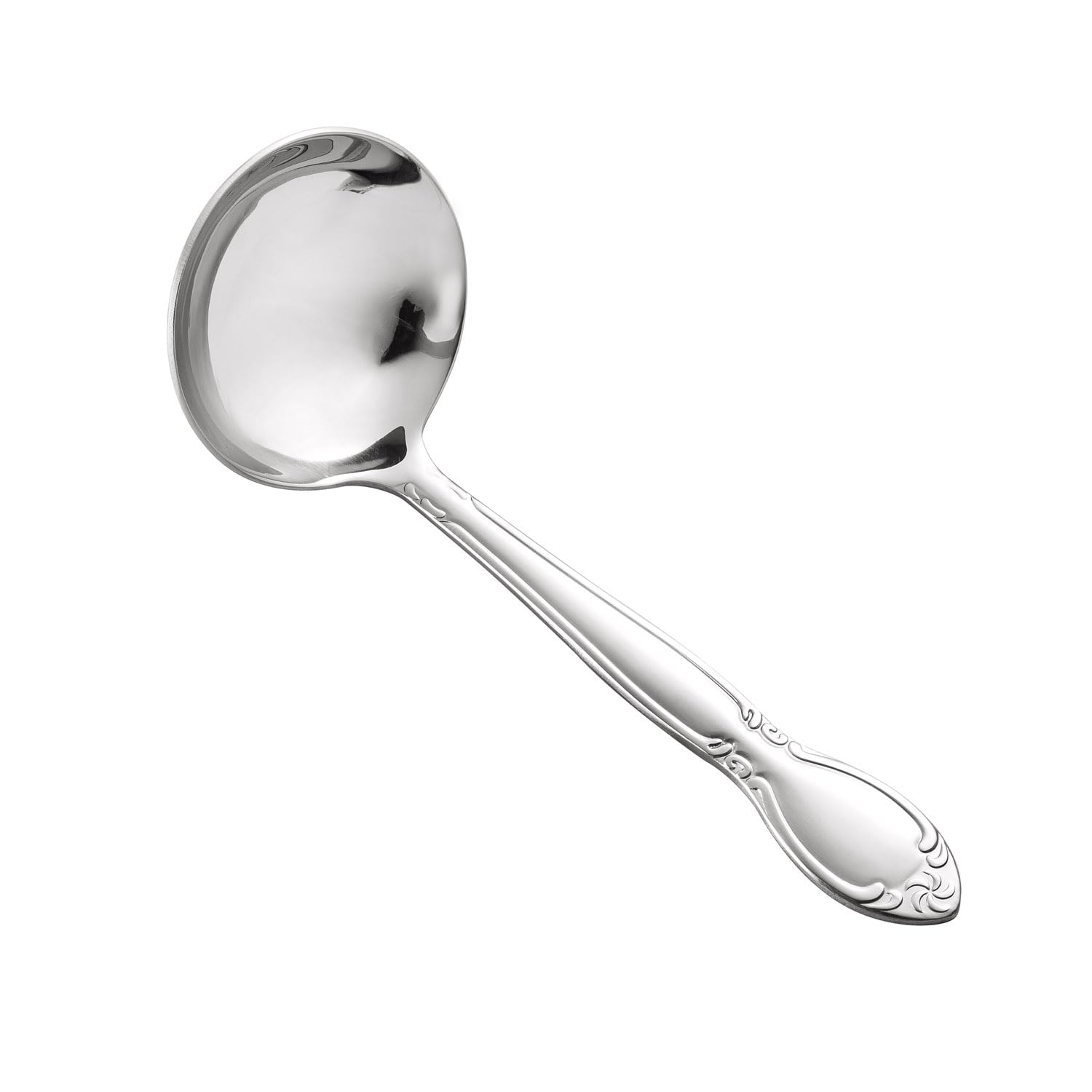 CAC Stainless Louvre Serving Utensil 302336 Ladle 1 oz 7 inch, 18/0 Extra Heavy Weight