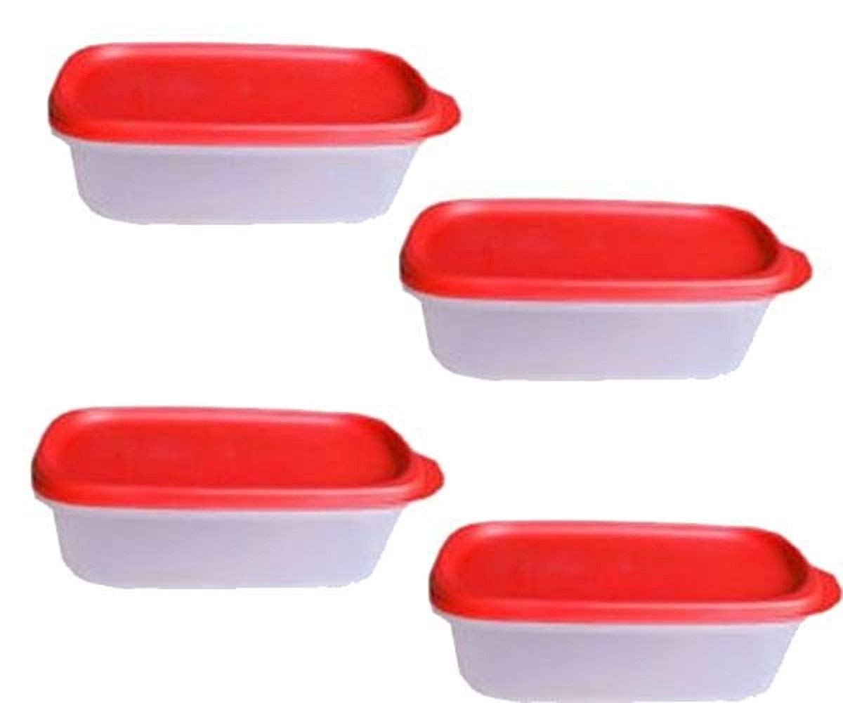 Tupperware Tupin Plastic Smart Saver Container Set, 500Ml, 4Pieces, Red