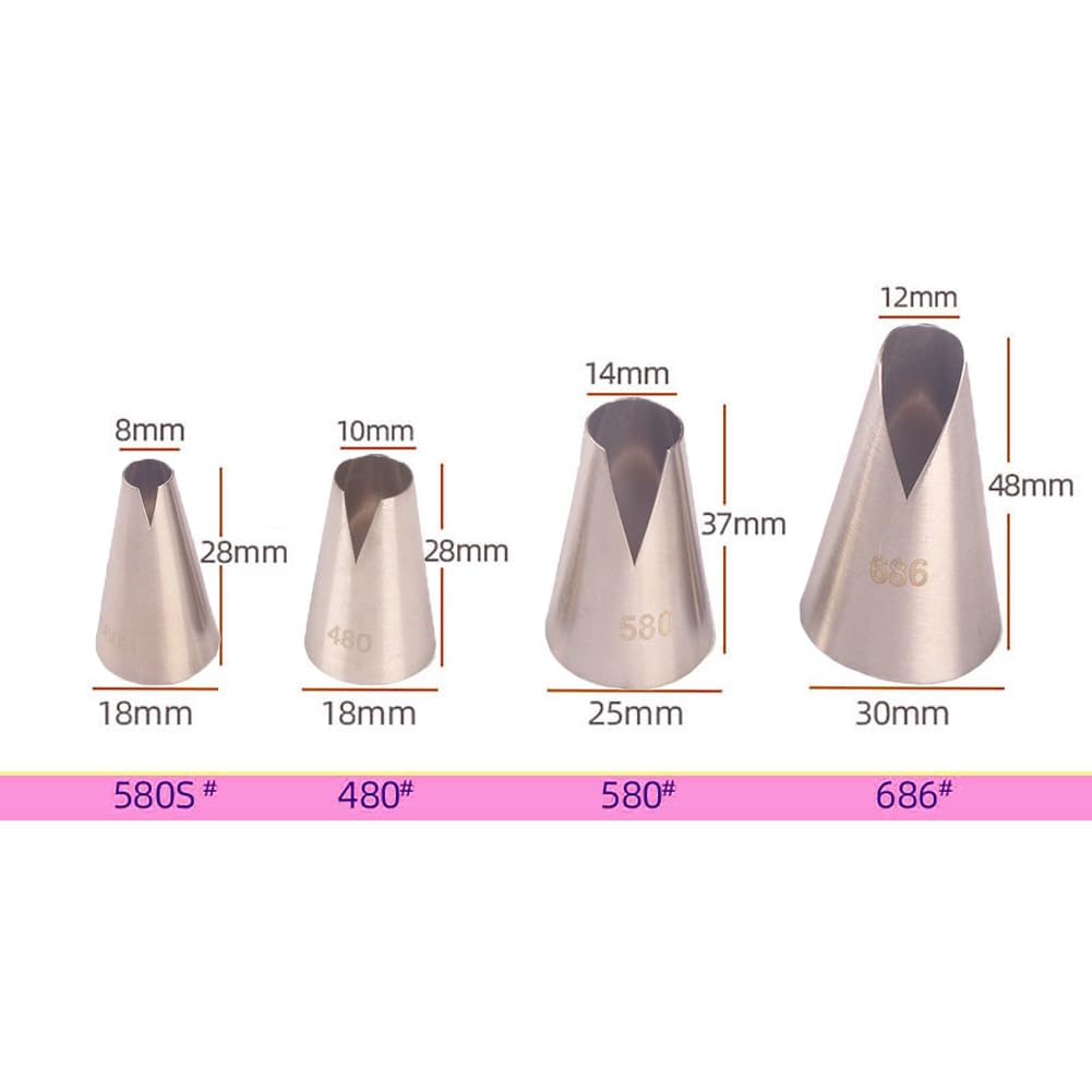 Saint Honore Piping Tips,Enhance Your Pastry Creations With V Wave Pastry Tips Nozzles (4 Pcs)