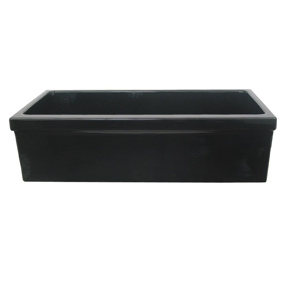 Whitehaus Whq536-Black Kitchen Sink 36 Quatro Alcove Fireclay Reversible Wdecorative 2 12 Lip On One Side & 2 Lip On Other Singl