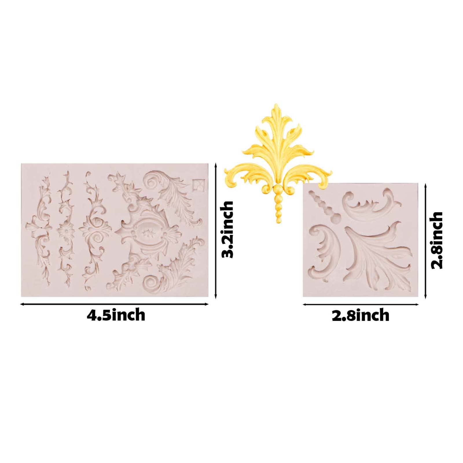 Baroque Relief Silicone Mold, Scroll Lace Border Fondant Molds For Birthday Cake Decoration Cupcake Topper Chocolate Candy Sugar