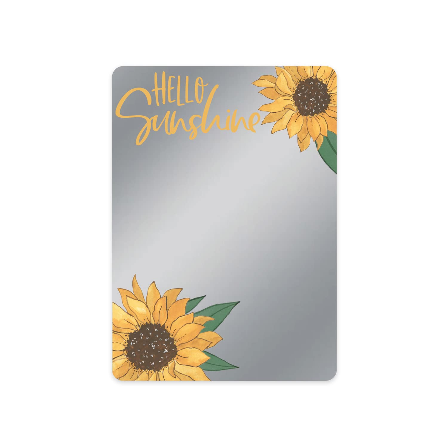 Canopy Street Hello Sunshine Magnetic Mirror / 5'' X 7'' Shatterproof School Locker Accessory/Teen Girl Sunflower Decor/Beautifu