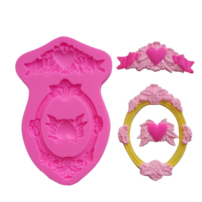 Photo Frame Silicone Mold Baroque Mold Food-Grade Silicone Mold For Chocolate Soap Candy Cake Baroque Style Fondant Silicone Mol