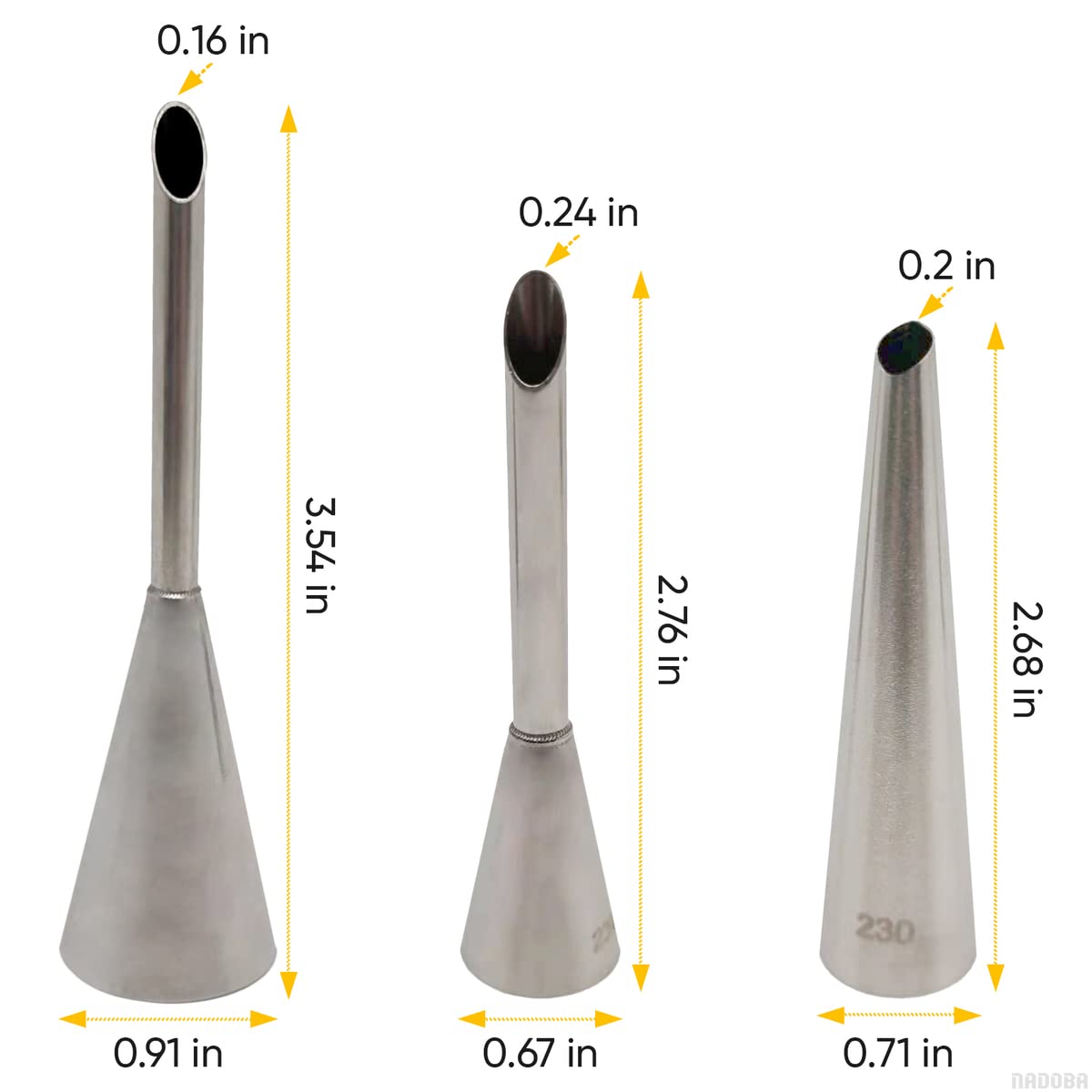 3Pcs Large Piping Tips Set - Frosting Tips Piping Nozzles Frosting Piping Kit Icing Tips Cake Piping Kit Pipping Tips Icing Pipi