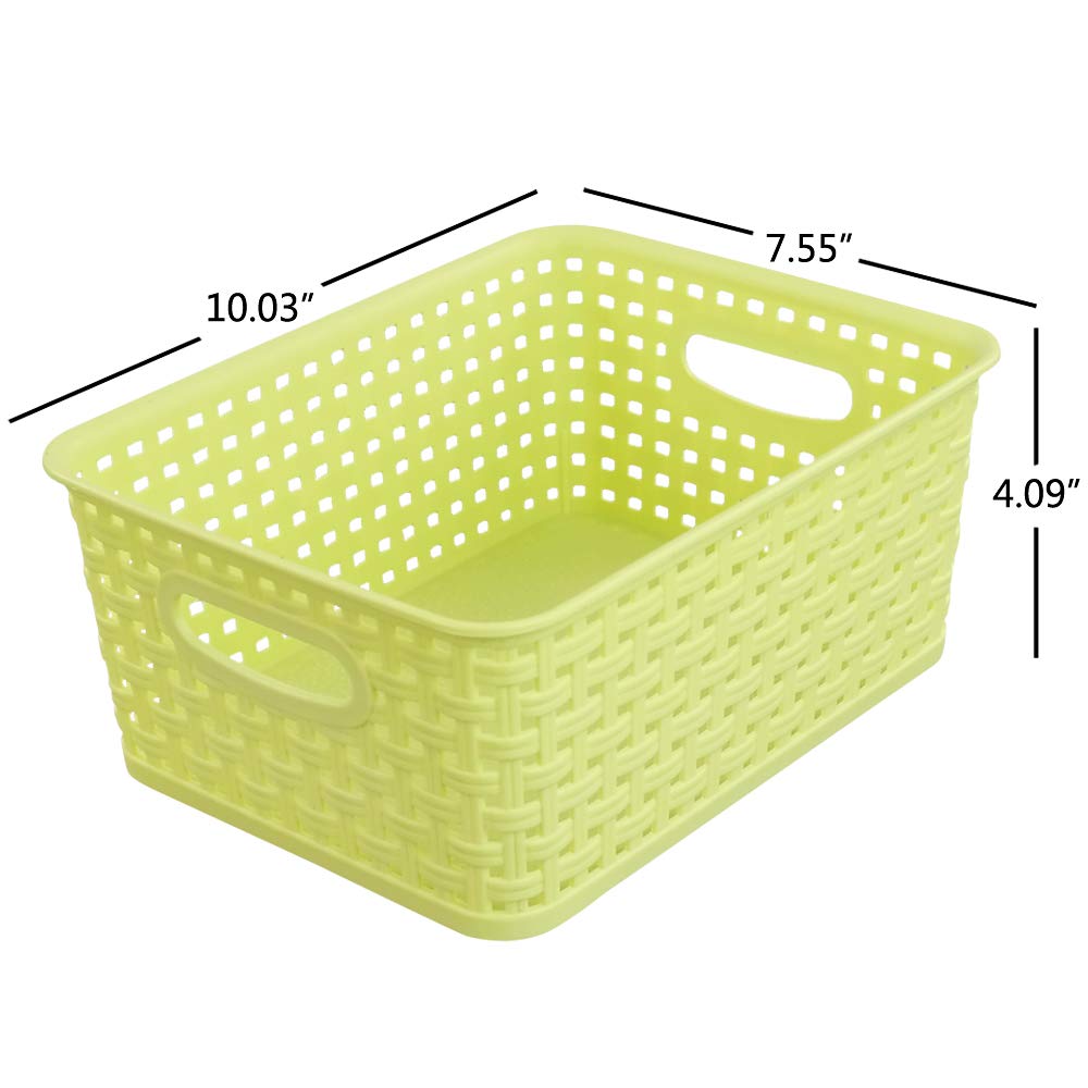 Kekow Plastic Storage Baskets For Bathroom, Beauty And Closets Organization, 6-Pack
