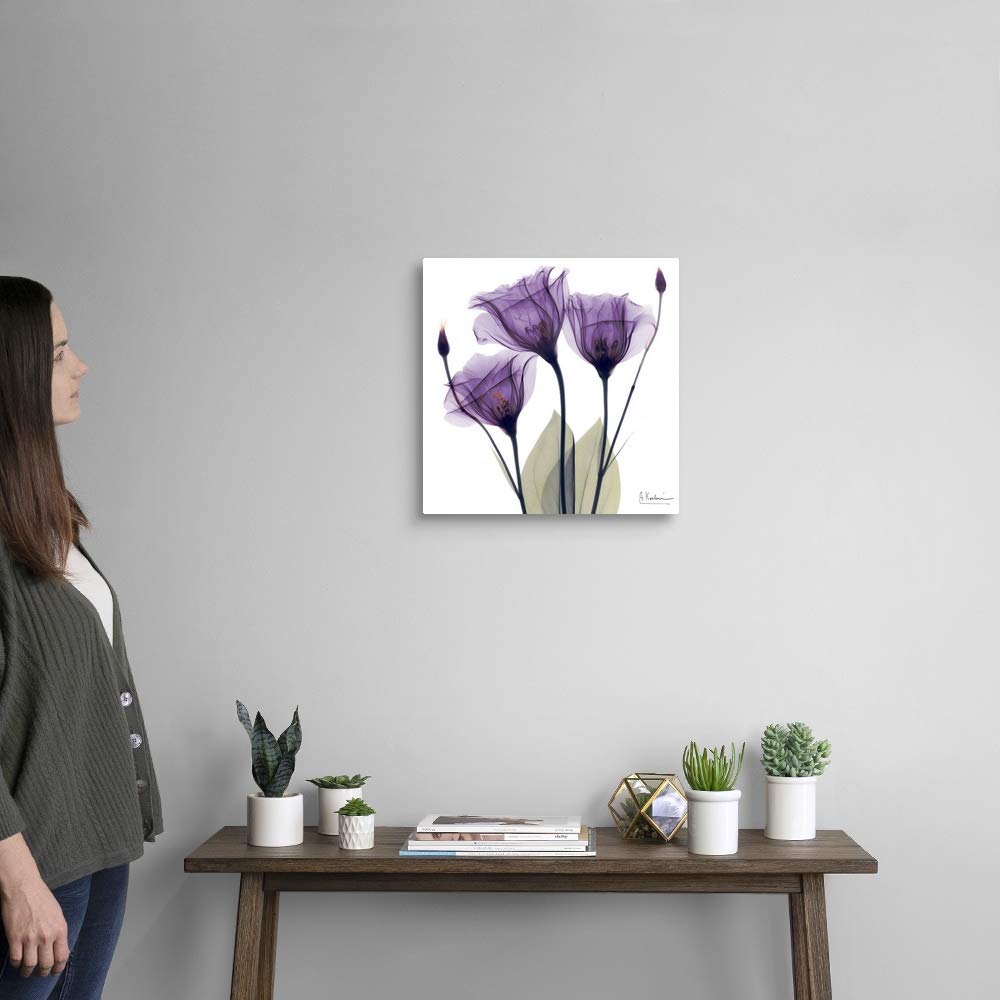 Canvas On Demand Purple Flower Trio Canvas Wall Art Print By Albert Koetsier, Home Decor, Artwork, 16''X16''