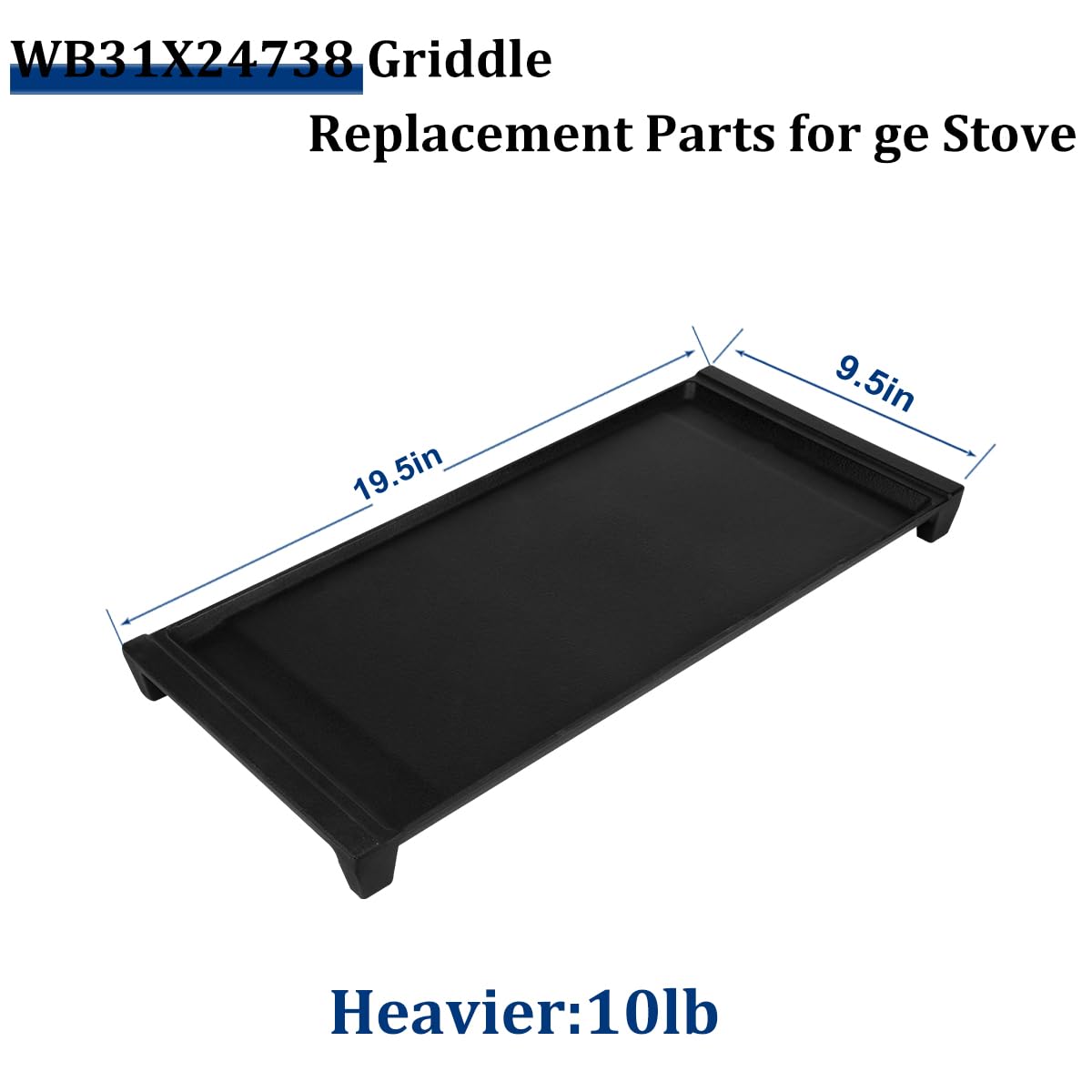 Upgraded Wb31X24738 Griddle Replacement Parts For Ge Stove,Replace Wb31X24998 Griddle,Wb31X24998 Griddle Plate For Ge Gas Stove