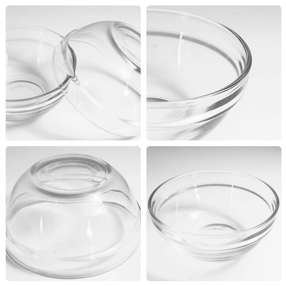 Szuah 3.5 Inch Small Glass Bowls 12 Pack Prep Bowls Serving Bowls 4.5 Oz Microwavable Stackable Clear Glass Bowls For Kitchen, D