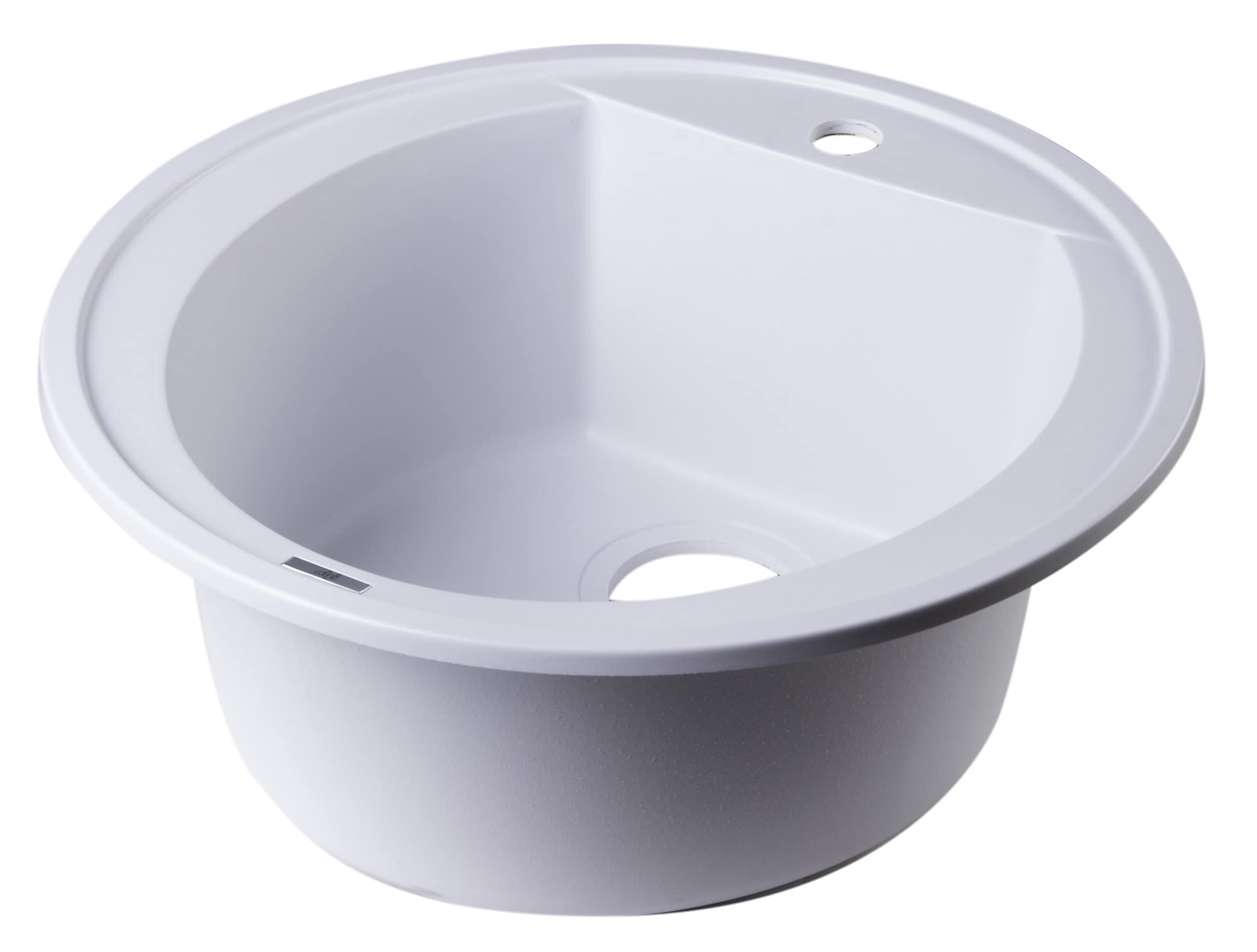 Alfi Brand Ab2020Di-B Drop-In Round Granite Composite Kitchen Prep Sink 20 Biscuit