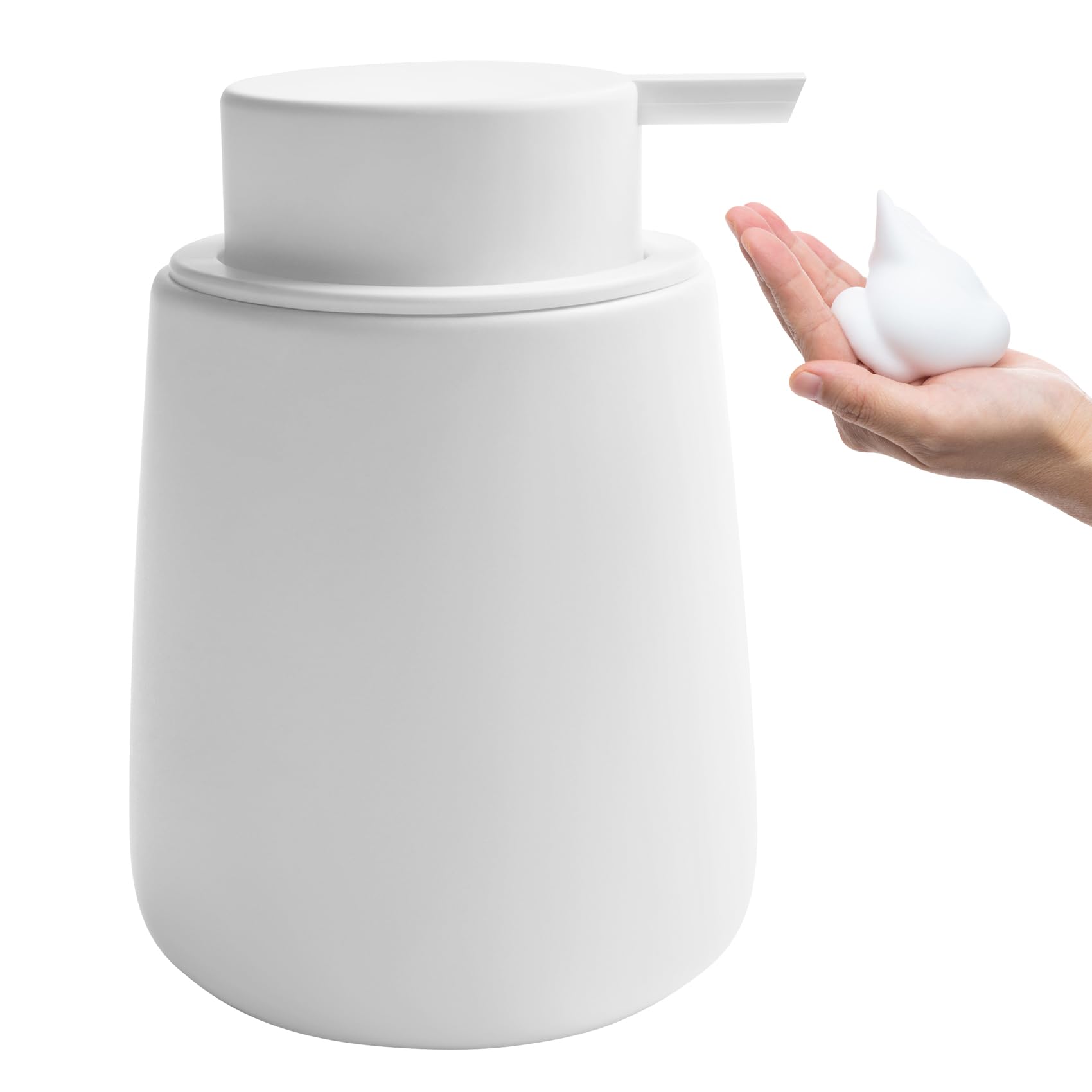 Toozfo Soap Foaming Dispenser Ceramic With Easy-To-Press Pump Hand Foam Dispenser For Shampoo Bathroom Kitchen 12 Oz