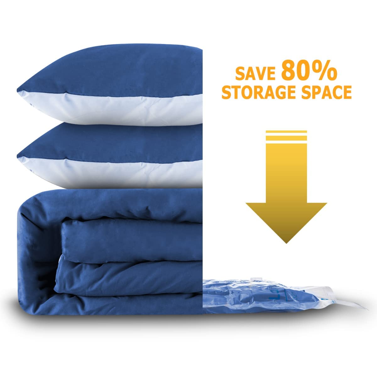 Vacuum Storage Bags 6XXL, Space Saver Sealer Bags, Airtight Compression Bags for Clothes, Pillows, Comforters, Blankets, Bedding