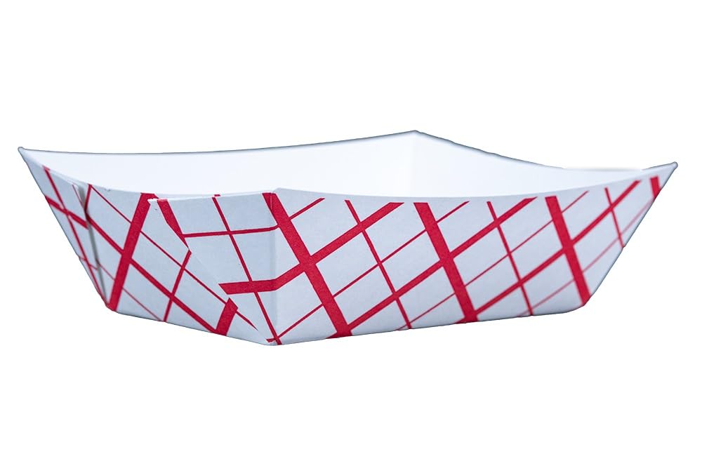 Southern Champion Tray 0425 #300 Southland Paperboard Food Tray, 3 Lb Capacity, Red Check (Case Of 500)