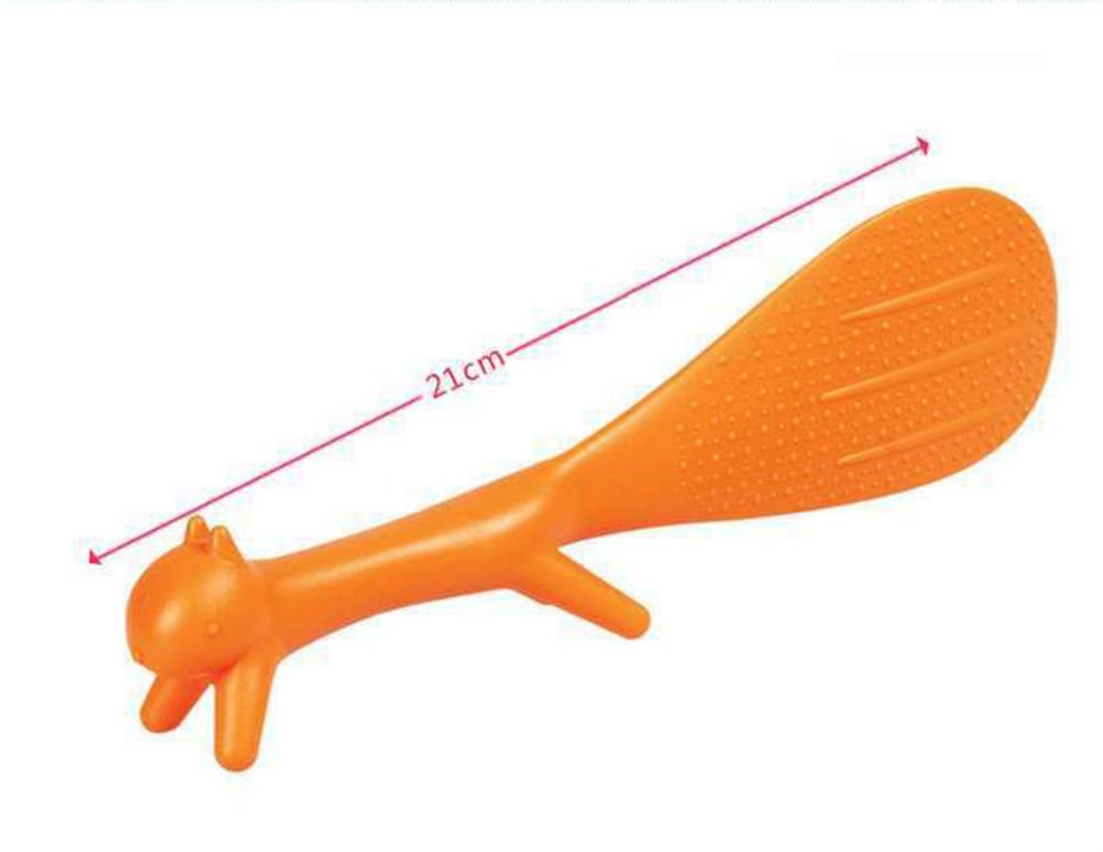 Akoak 3 Piece Creative Household Kitchen Tools,Lovely Squirrel Shape Standing Spoon Non-Stick Rice Spoon Fashion Rice Cooker Dis
